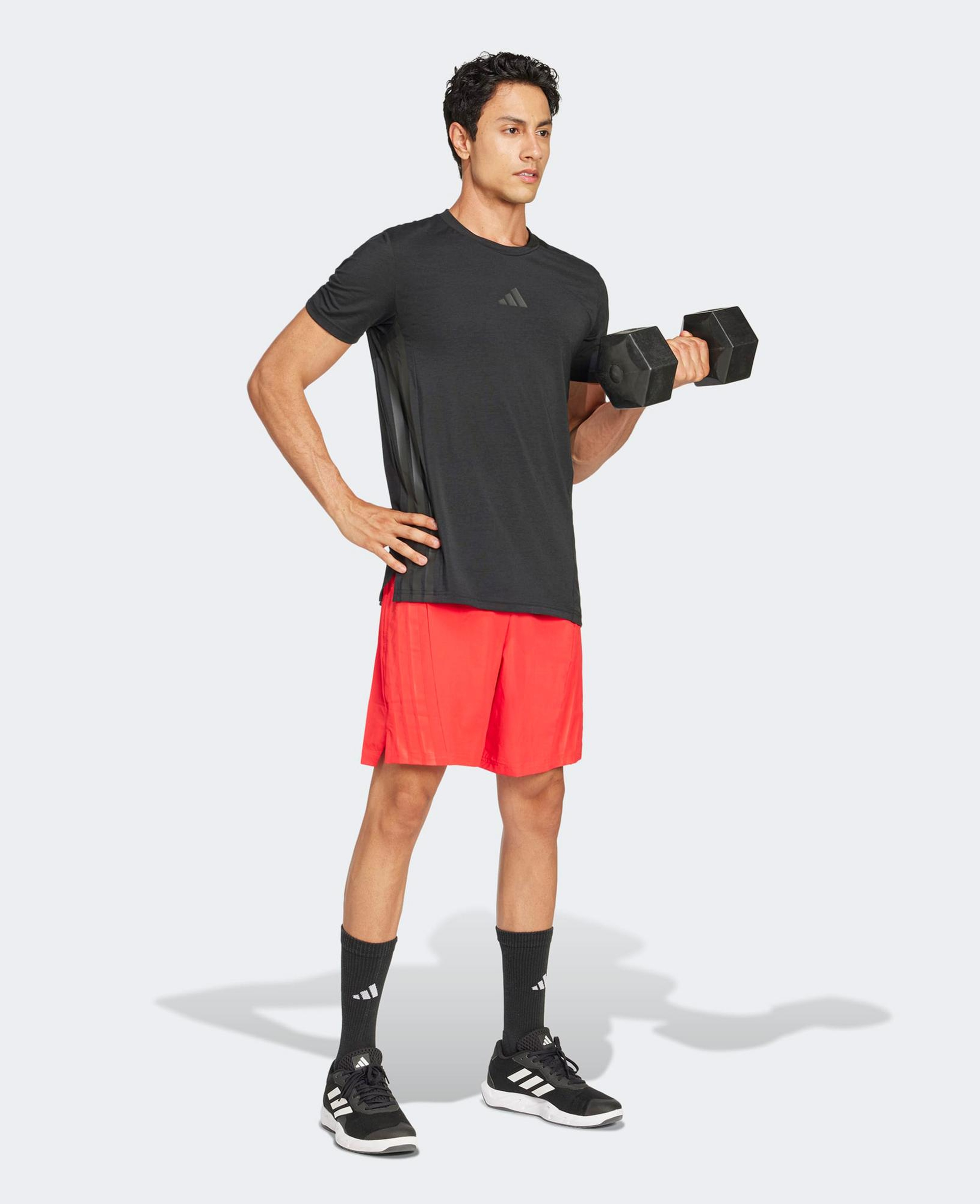 adidas Designed 4 Training 3-Stripes Erkek Siyah T-Shirt