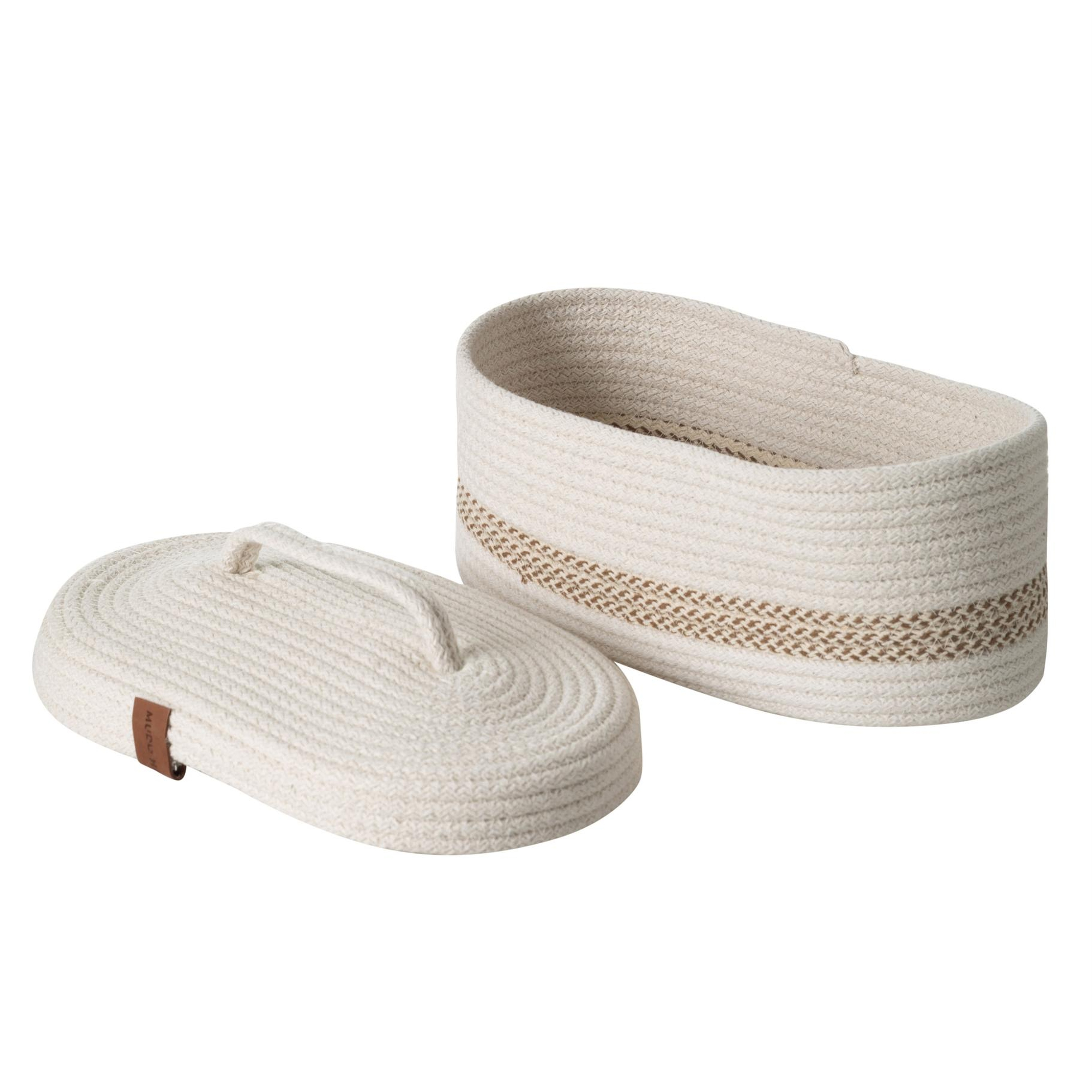 VENUS OVAL DÜZENLEYİCİ SEPET BEJ EKRU 30X13X11