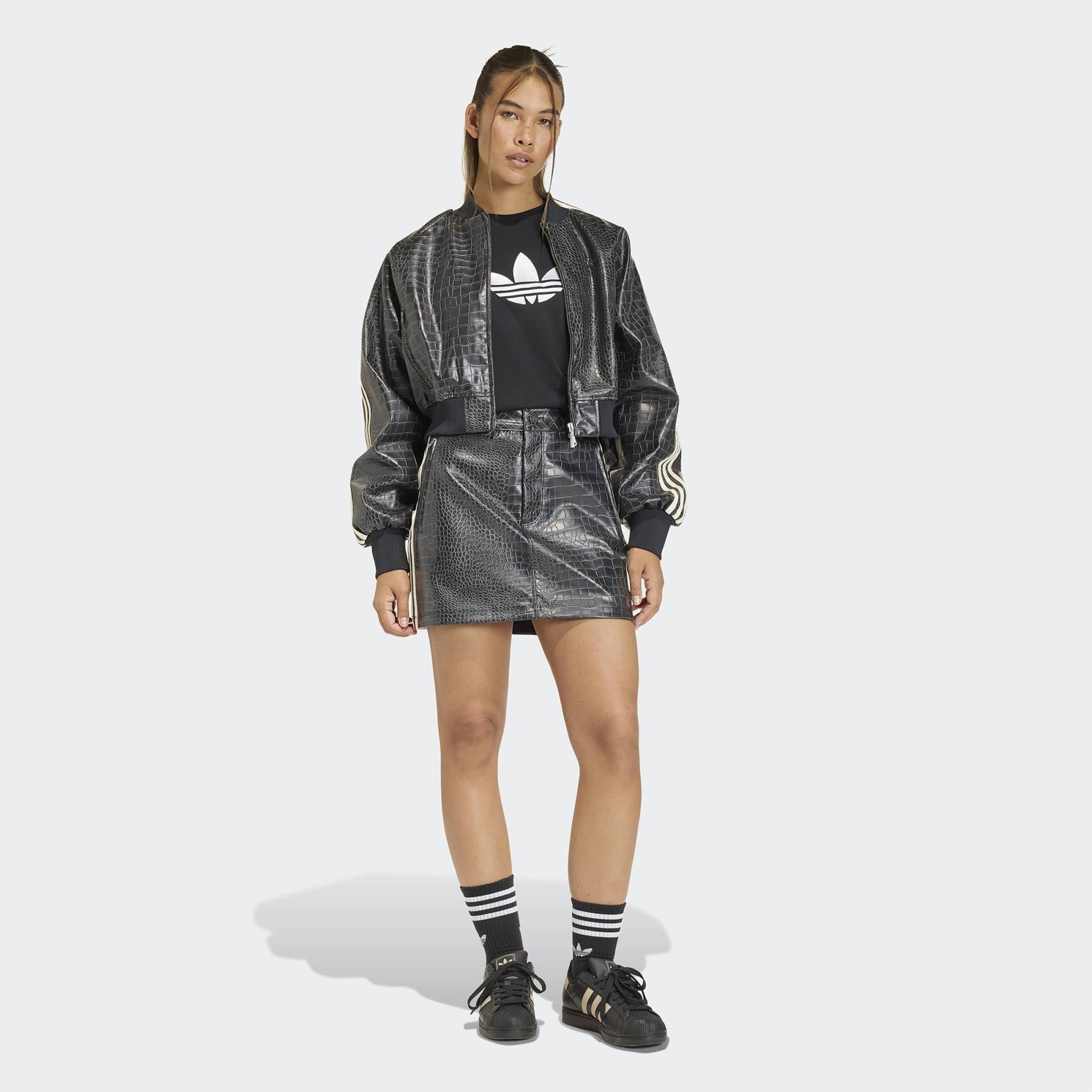adidas Pleather Kadın Siyah Deri Etek