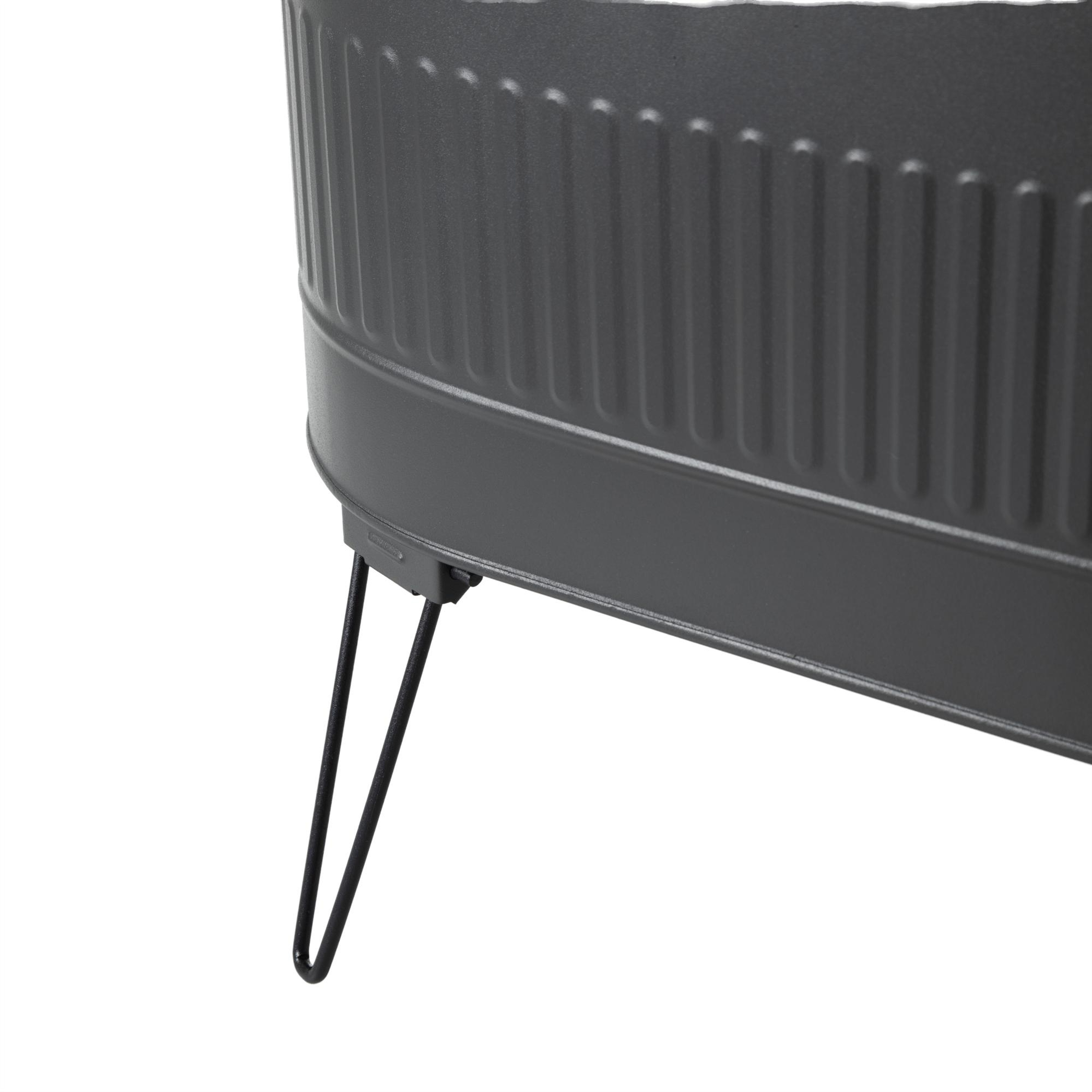 SİYAH KATLANABİLİR AYAKLI ODUN KOVASI 55 CM