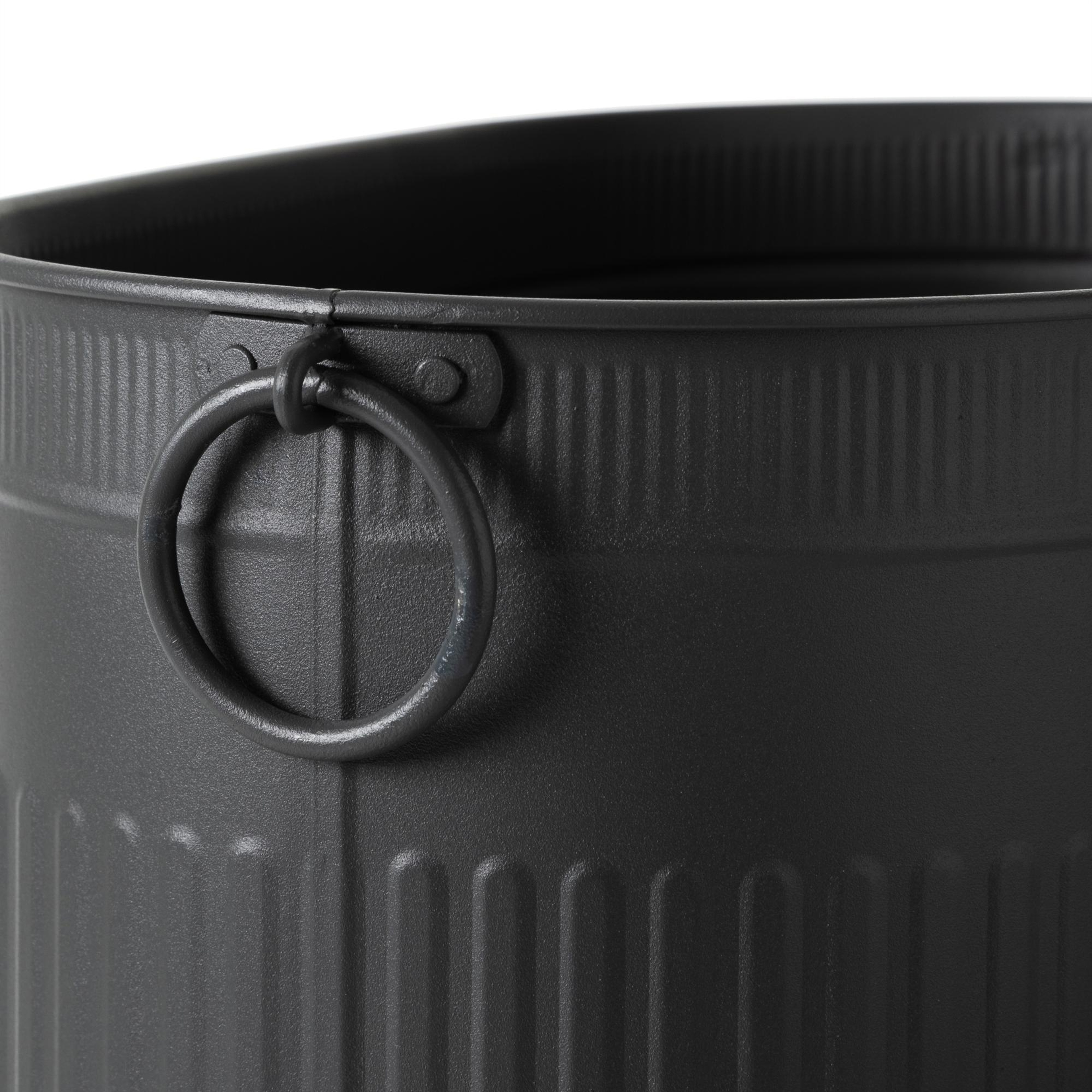 SİYAH KATLANABİLİR AYAKLI ODUN KOVASI 55 CM