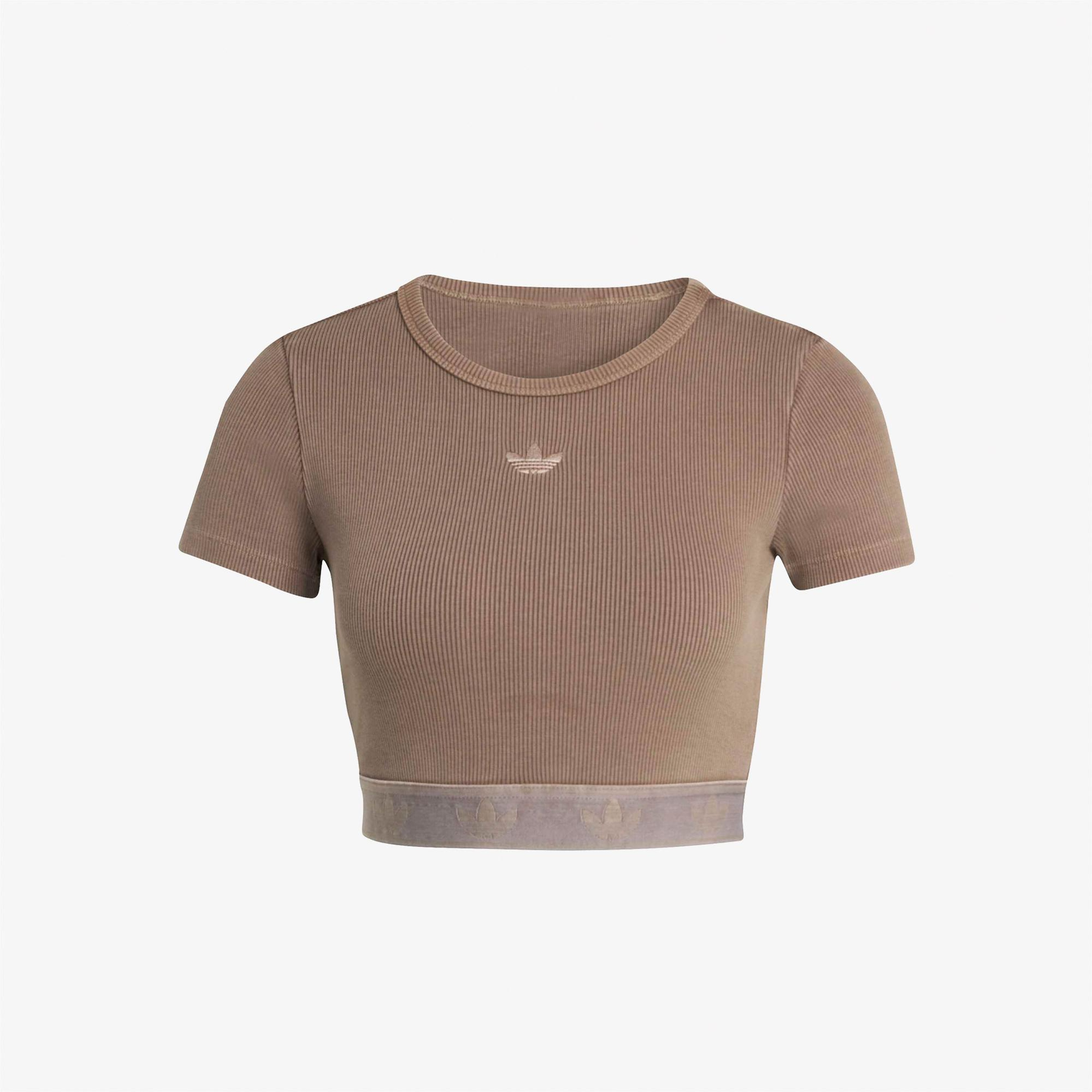 adidas Essentials Wash Kadın Kahverengi Crop T-Shirt