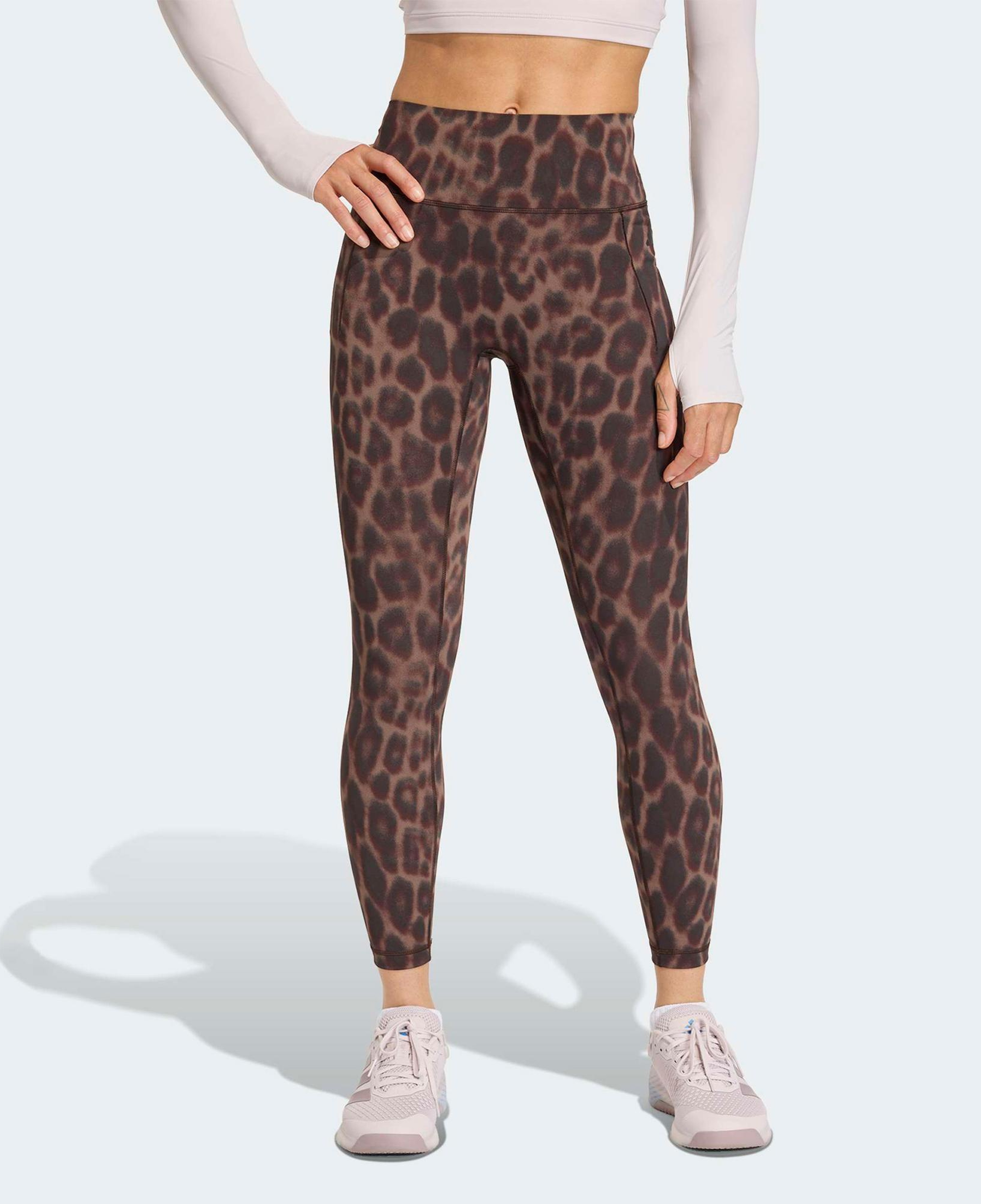 adidas Optime Power Leopar Kadın Kahverengi Tayt