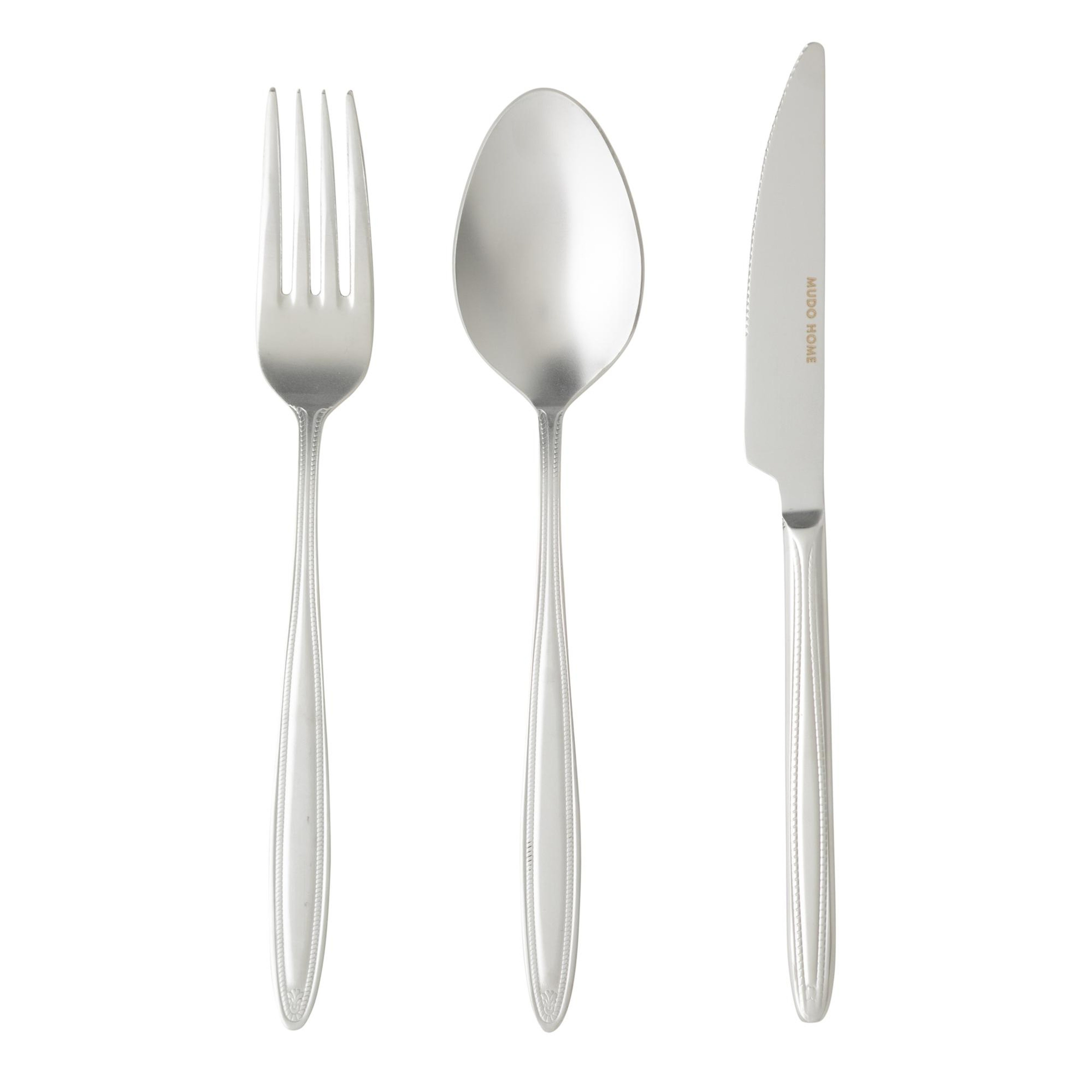 ESSEN 18 PARÇA YEMEK ÇATAL KAŞIK BIÇAK SETİ MAT GÜMÜŞ