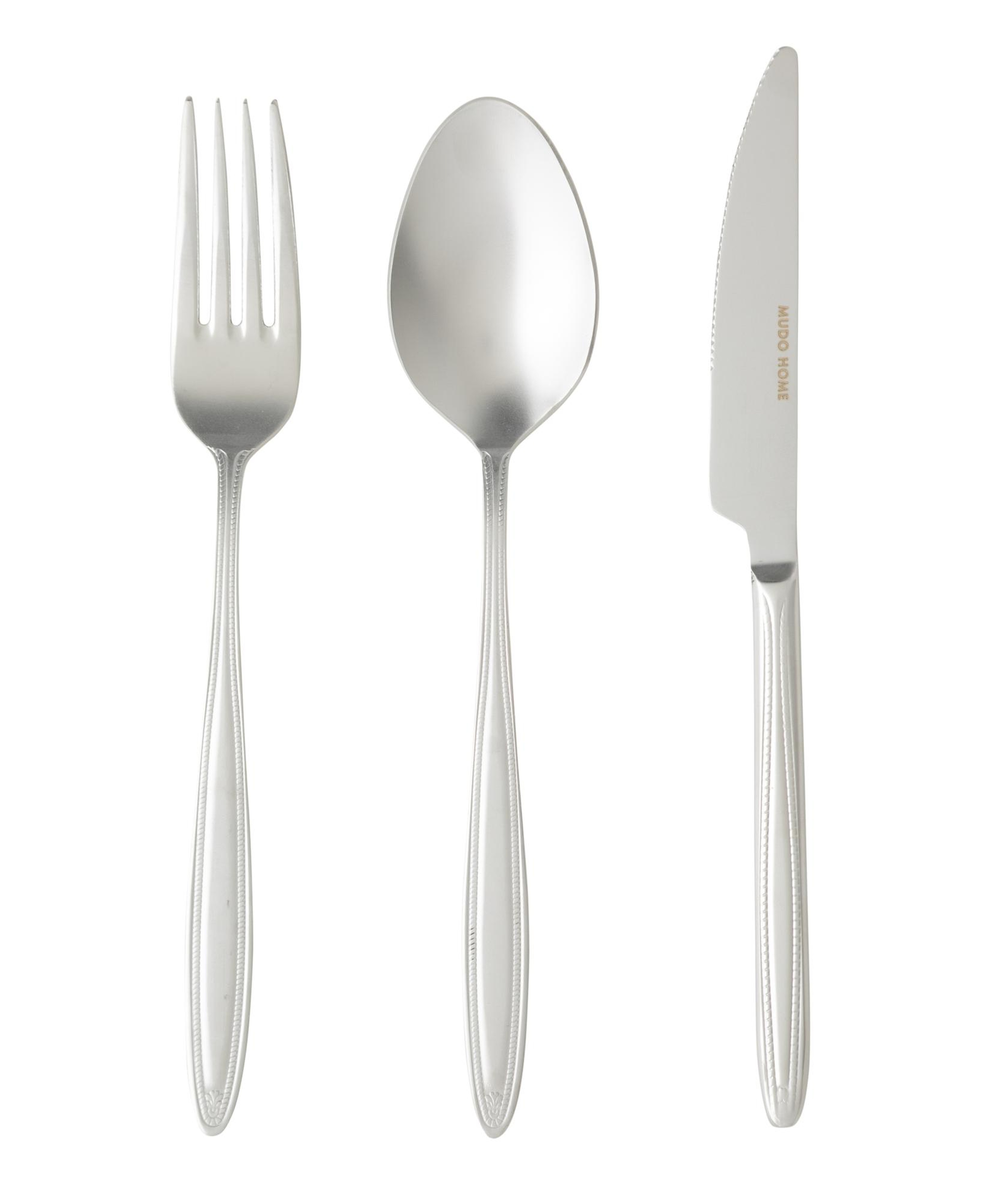 ESSEN 18 PARÇA YEMEK ÇATAL KAŞIK BIÇAK SETİ MAT GÜMÜŞ