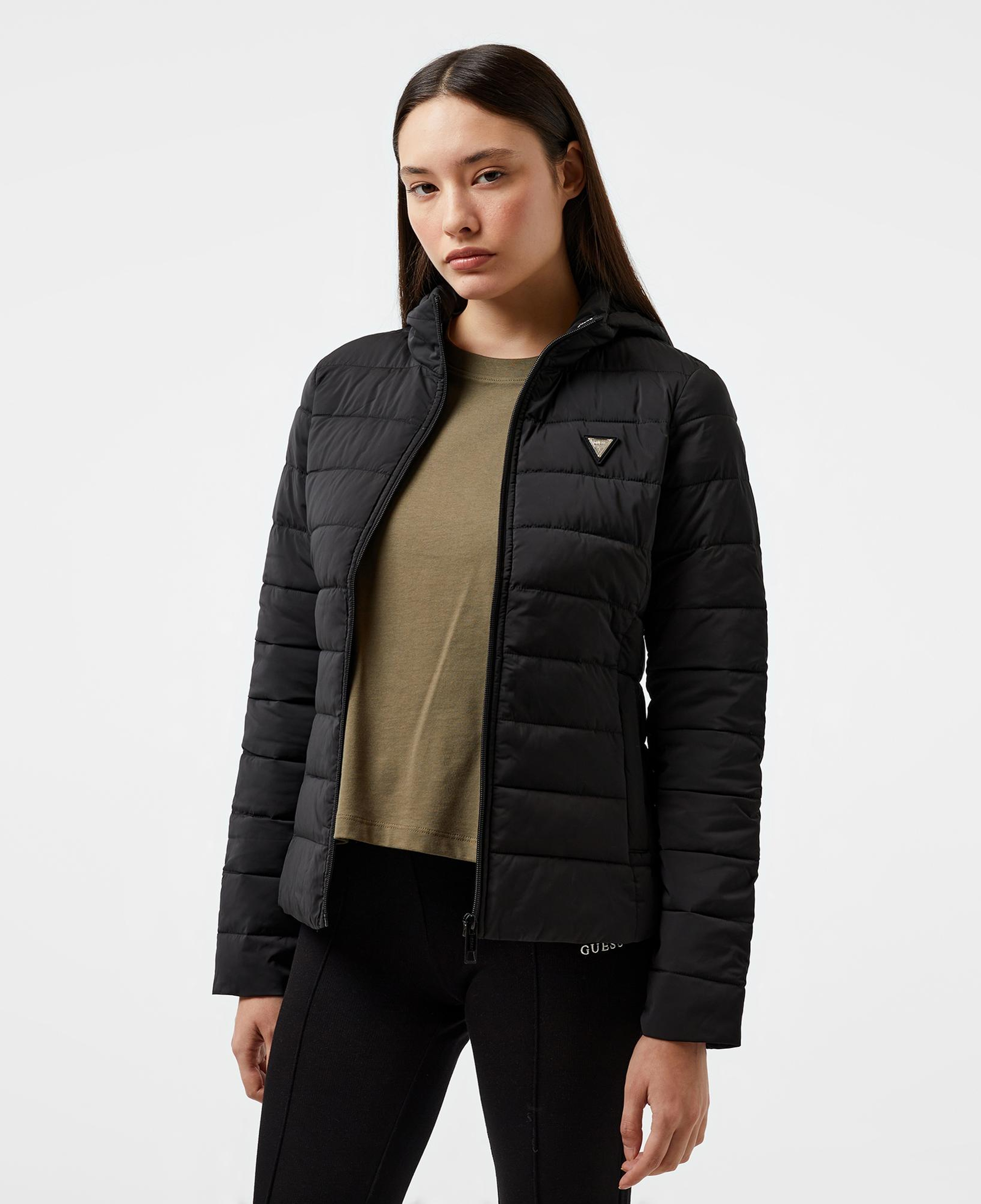 Guess Solid Heavy Diann Stretch Creamy Plain Kadın Siyah Mont