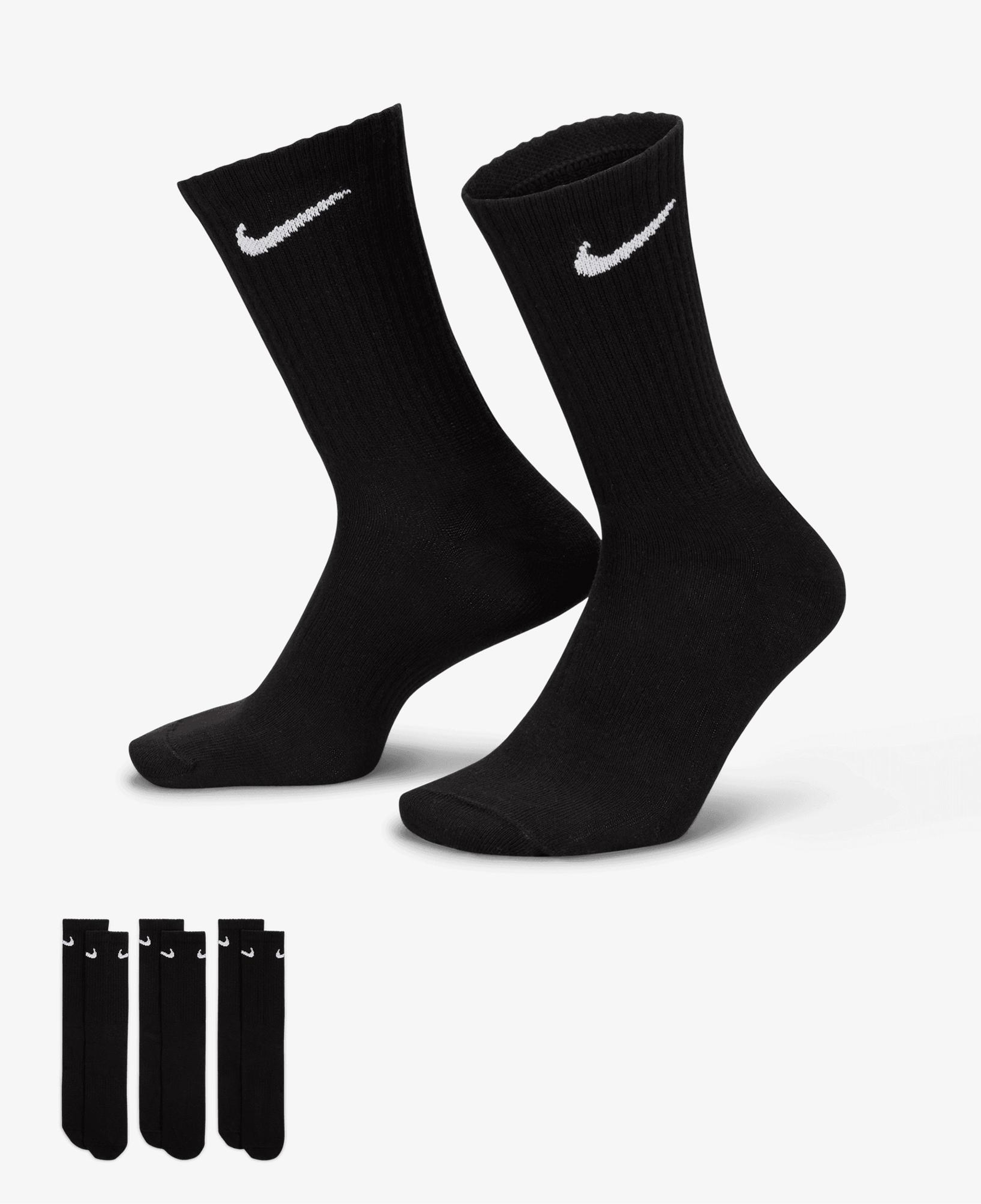 Nike Everyday Crew 3' lü Unisex Siyah Çorap