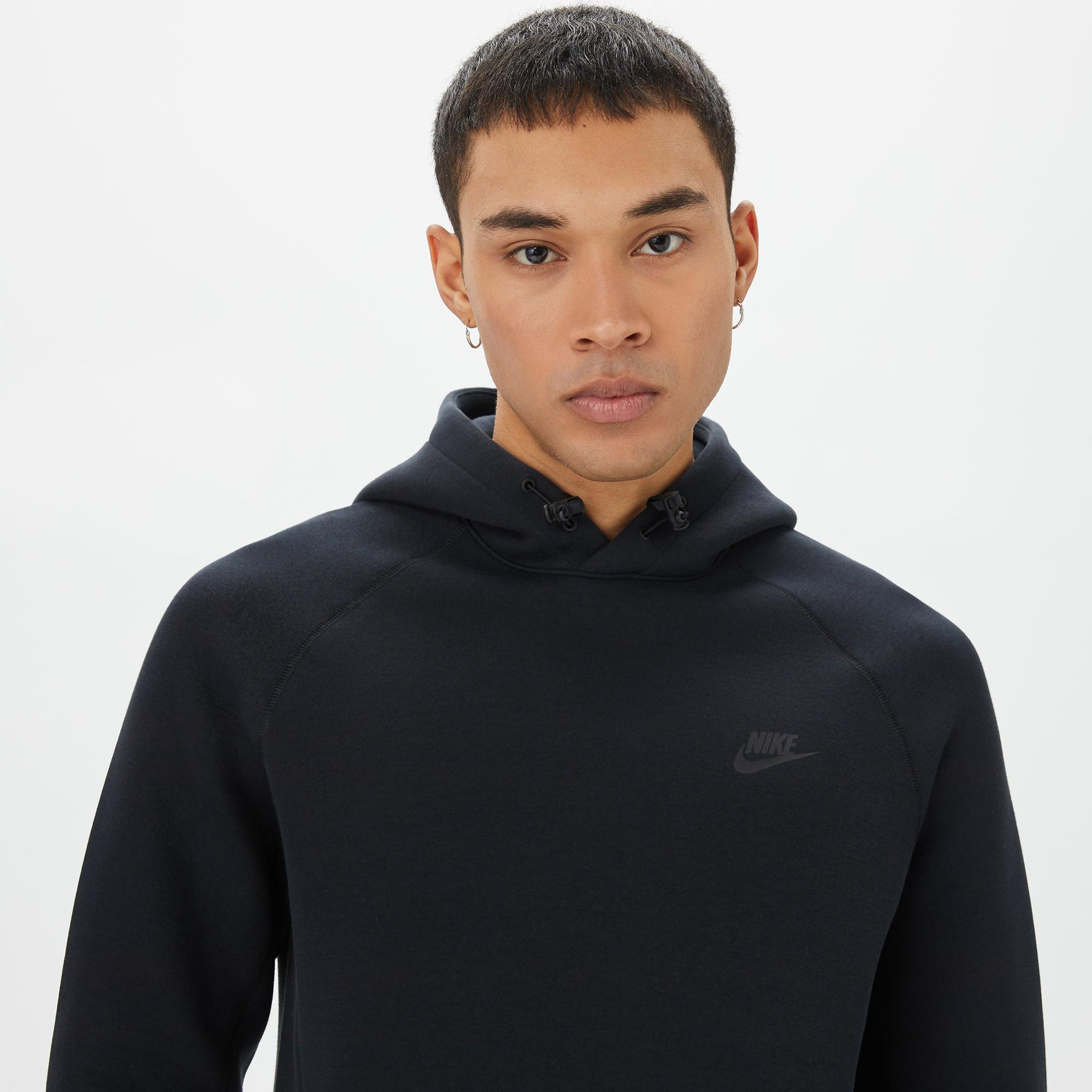 Nike Tech Fleece Pullover Erkek Siyah Hoodie