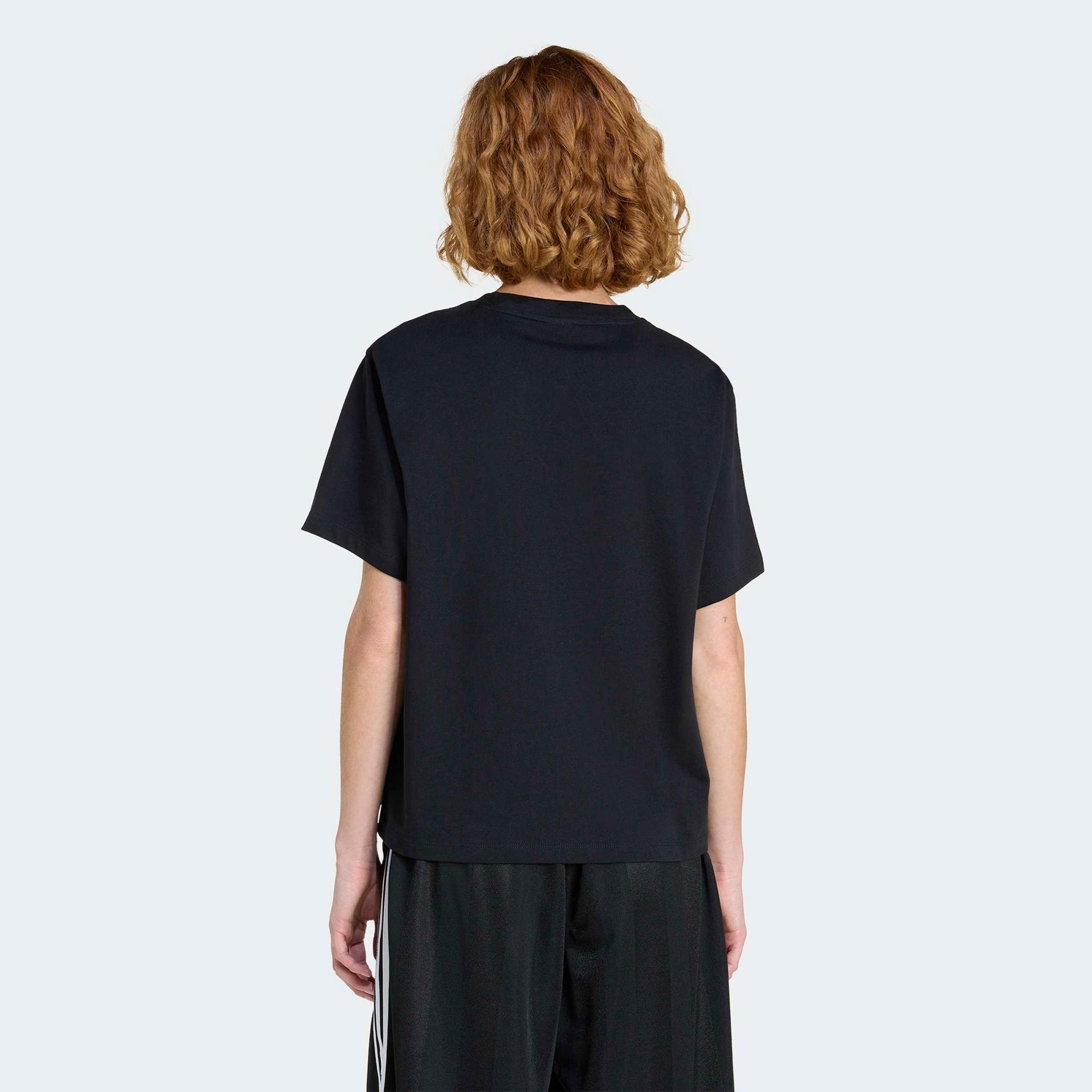 adidas Trefoil Boxy Kadın Siyah T-Shirt