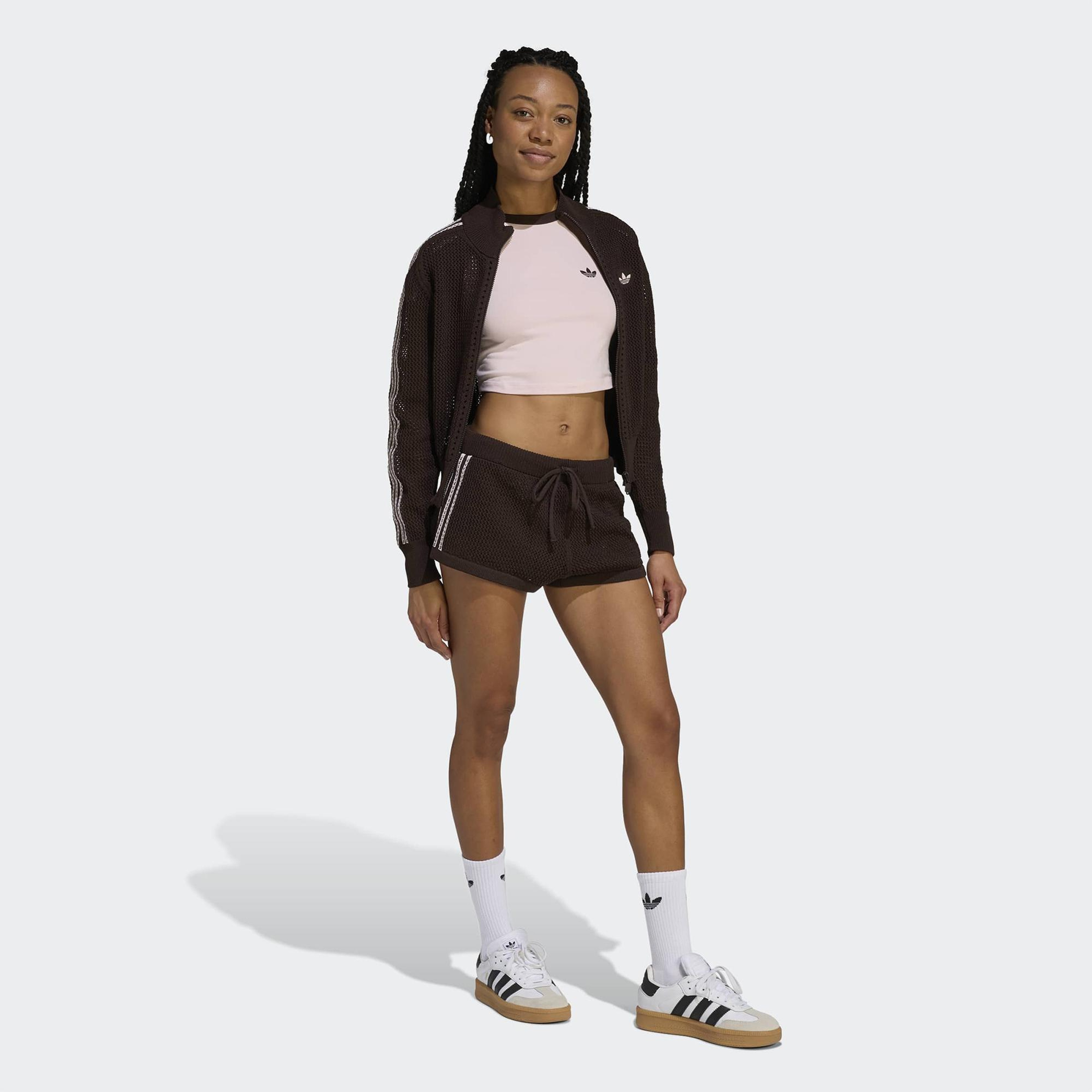 adidas Crochet Kadın Kahverengi Eşofman Üstü