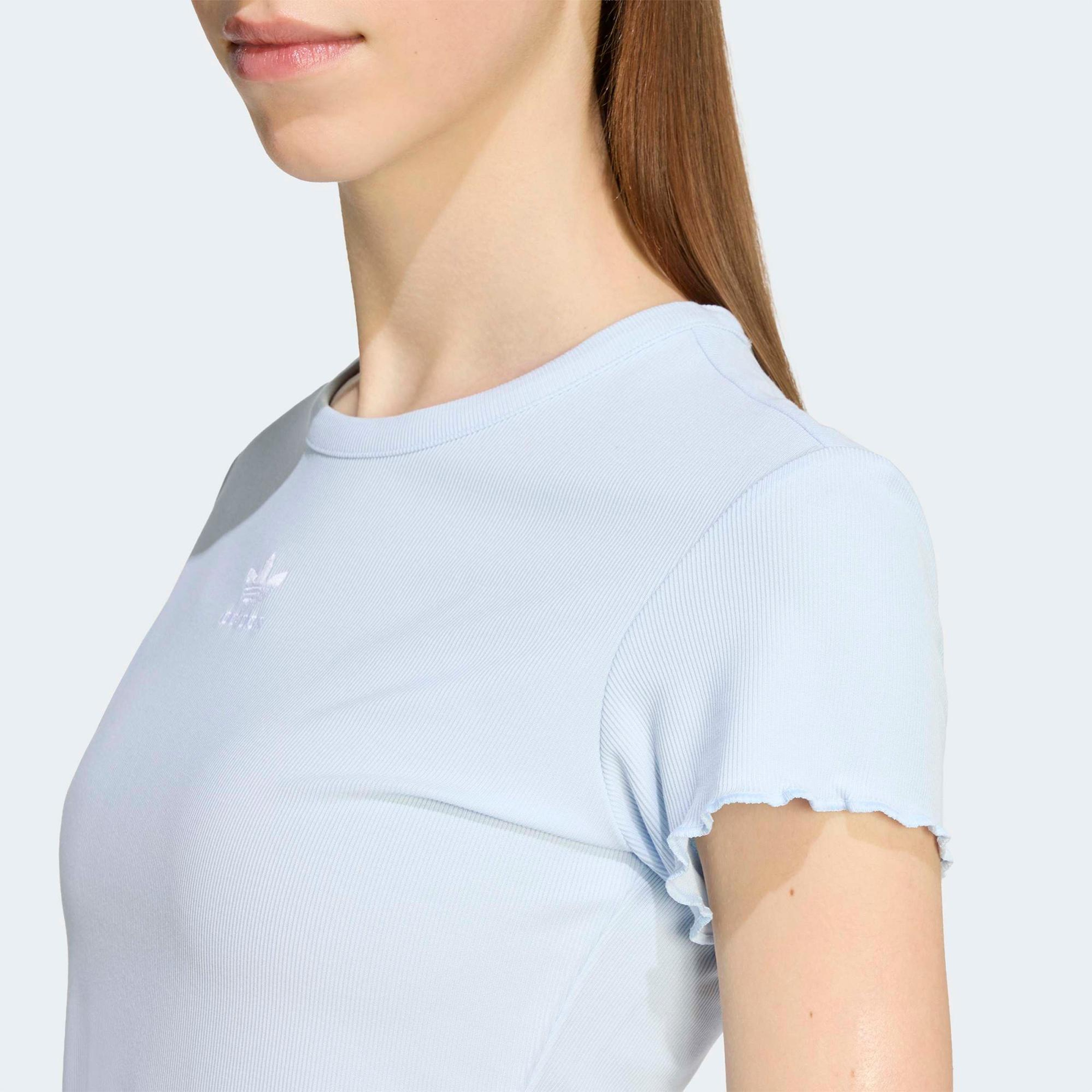 adidas Essentials Scalloped Kadın Mavi T-Shirt