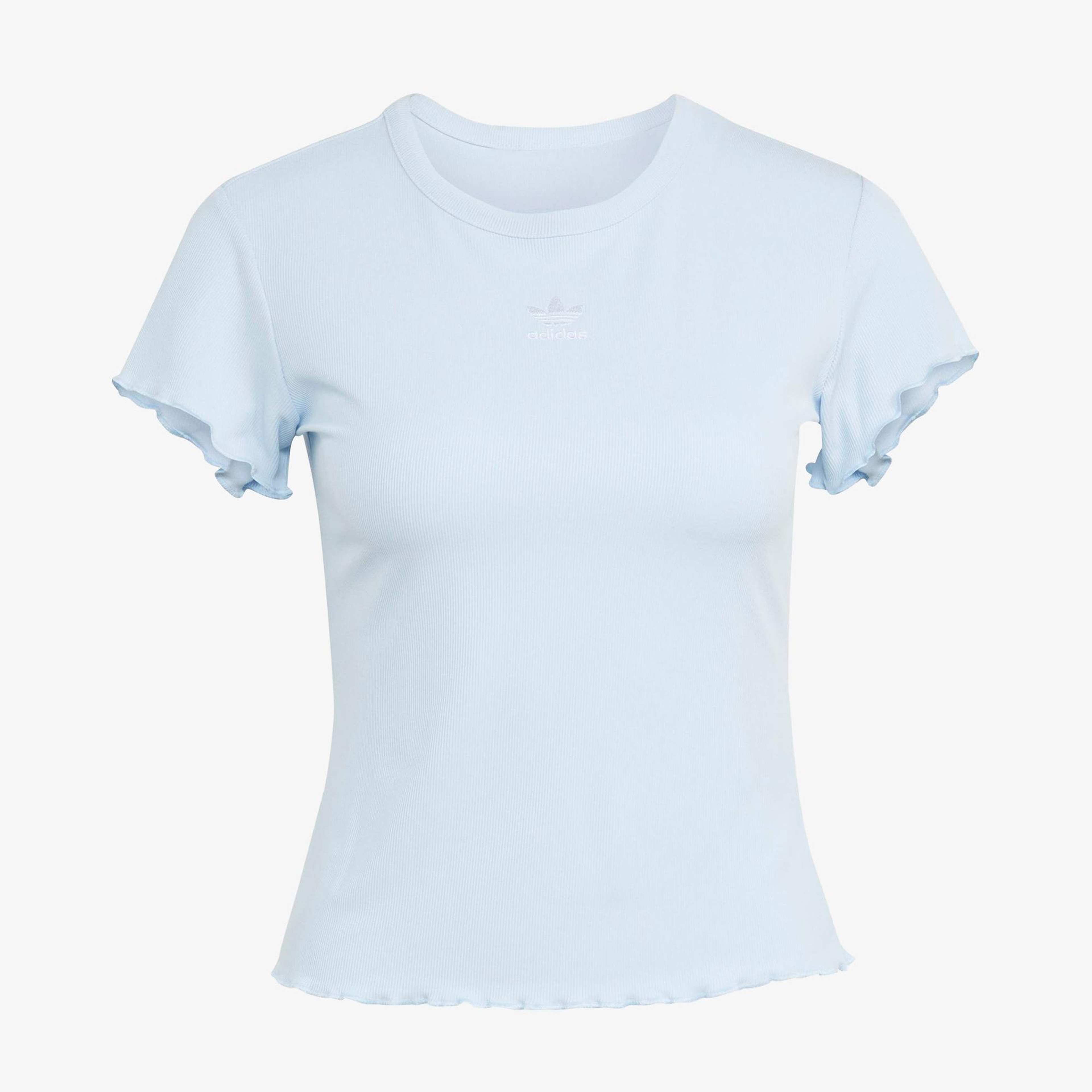 adidas Essentials Scalloped Kadın Mavi T-Shirt