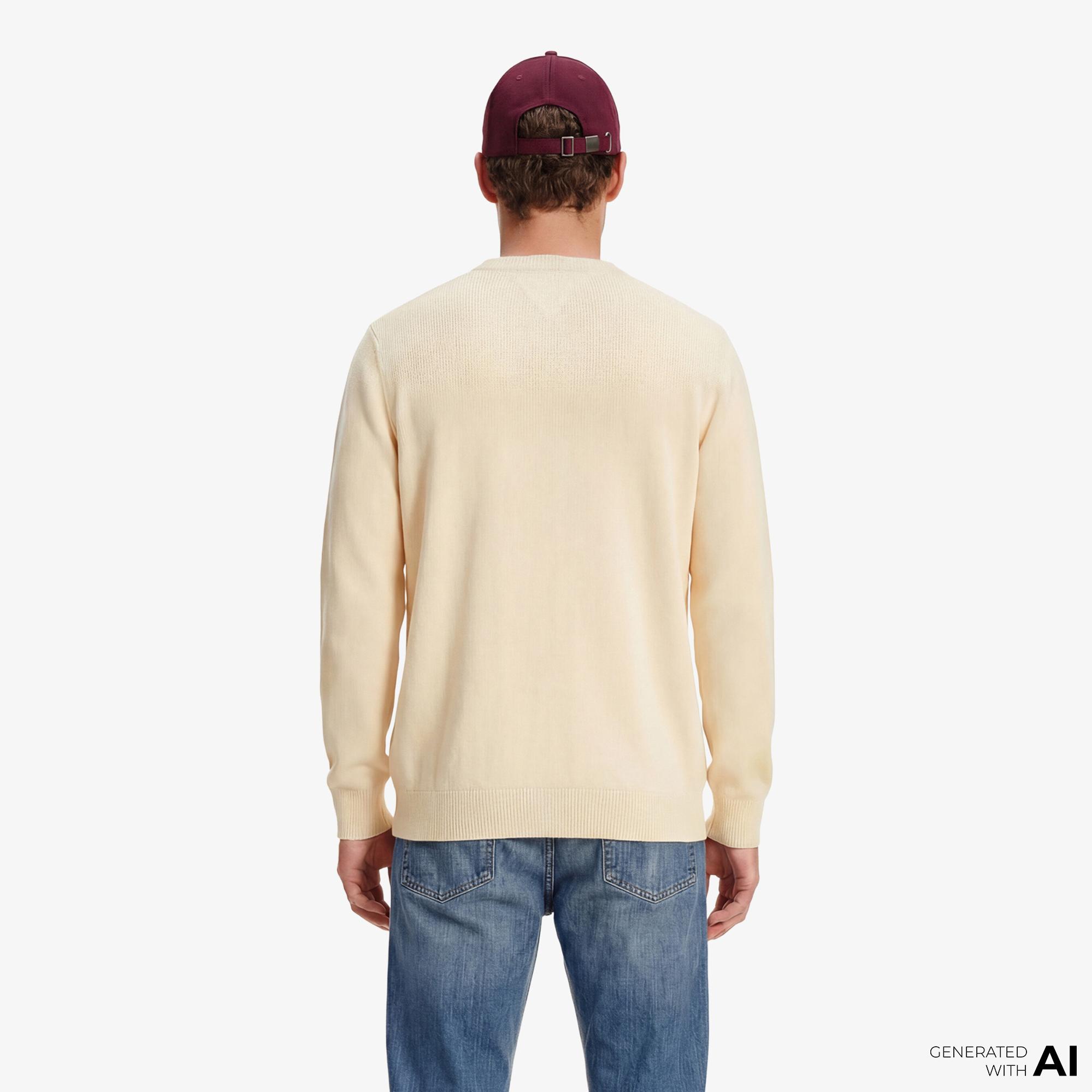 Tommy Hilfiger Seasonal Graphic Erkek Bej Triko