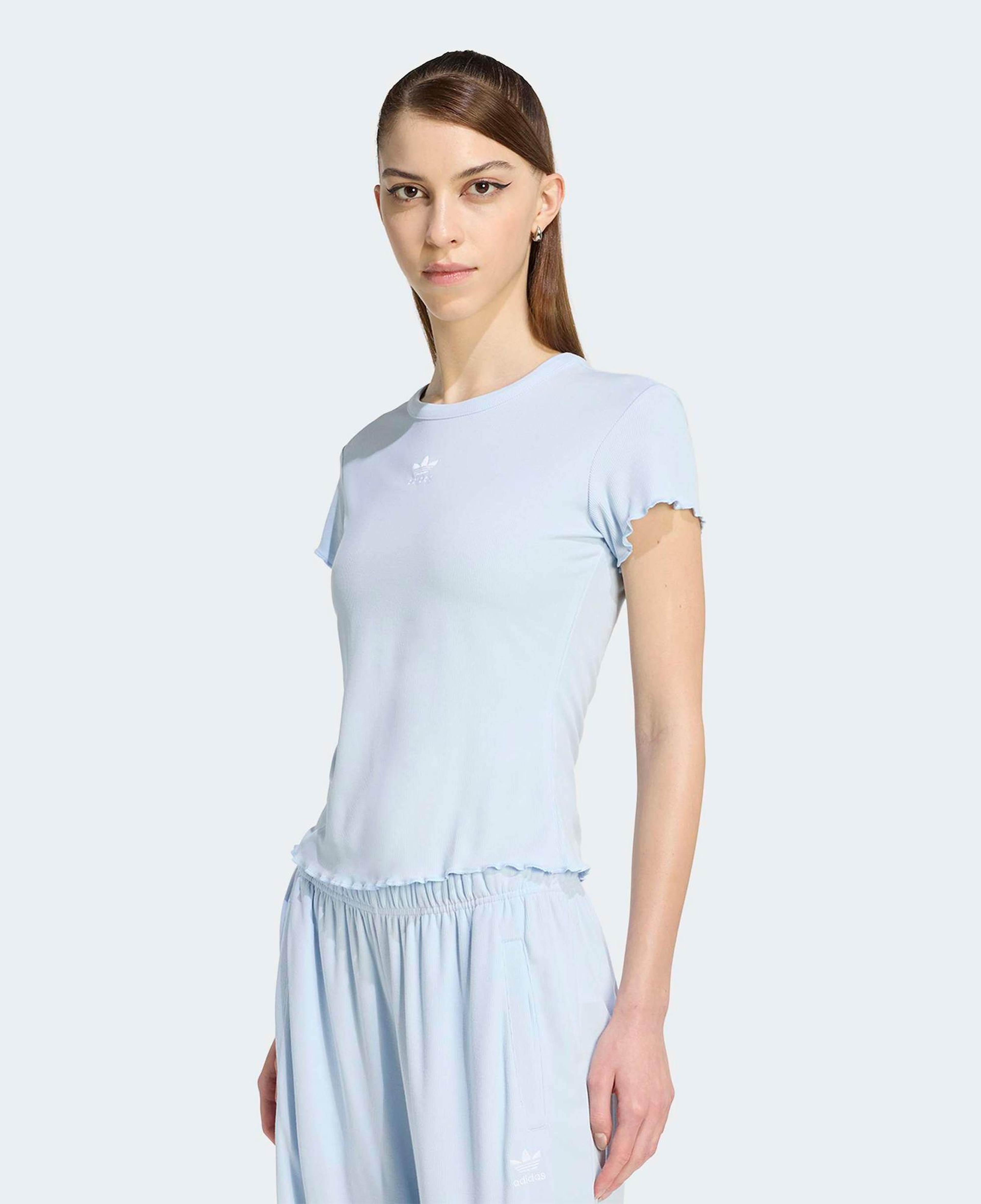 adidas Essentials Scalloped Kadın Mavi T-Shirt