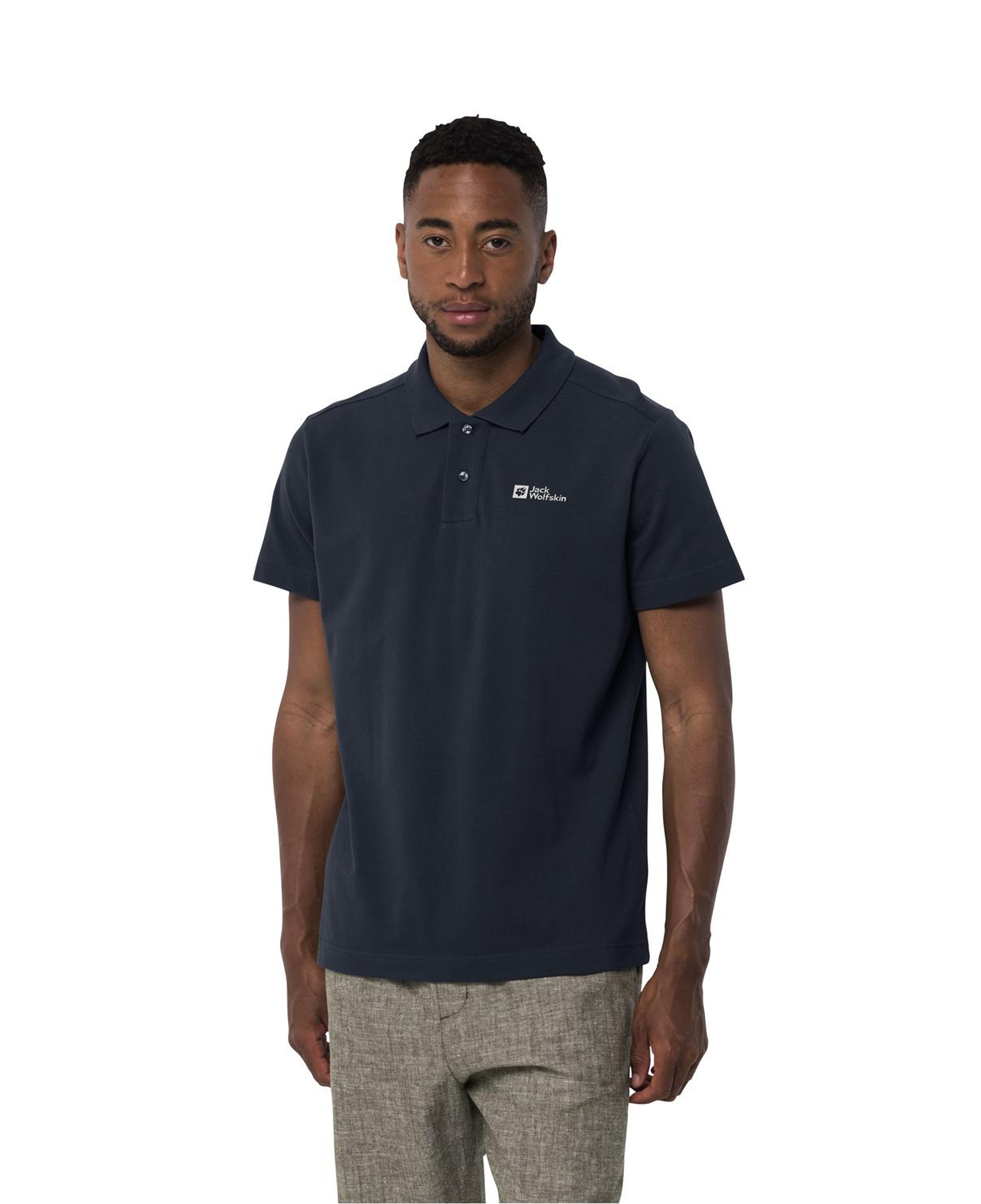 Jack Wolfskin Essential Polo Erkek Mavi Polo Tişört