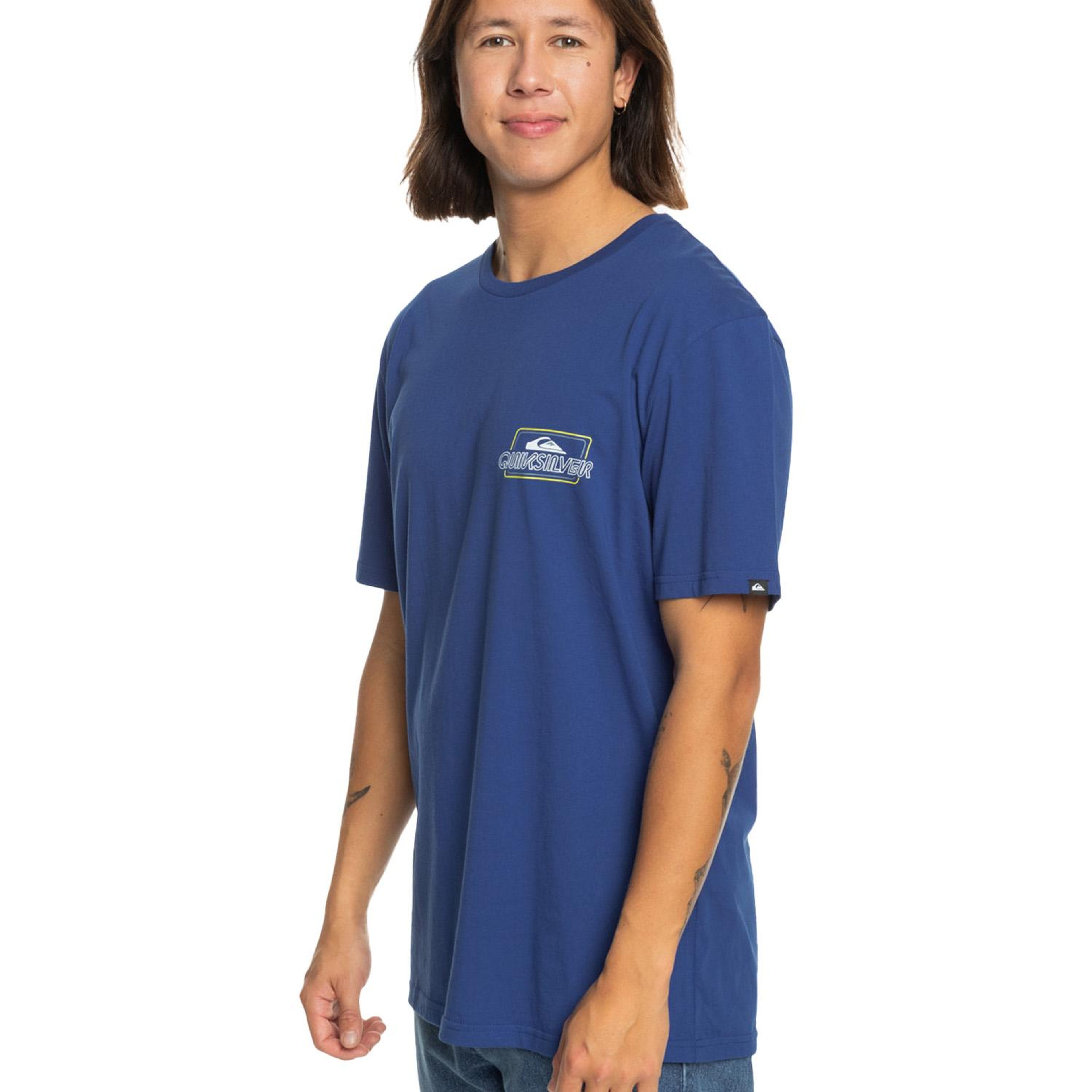 Quiksilver Line By Line Erkek Mavi Tişört