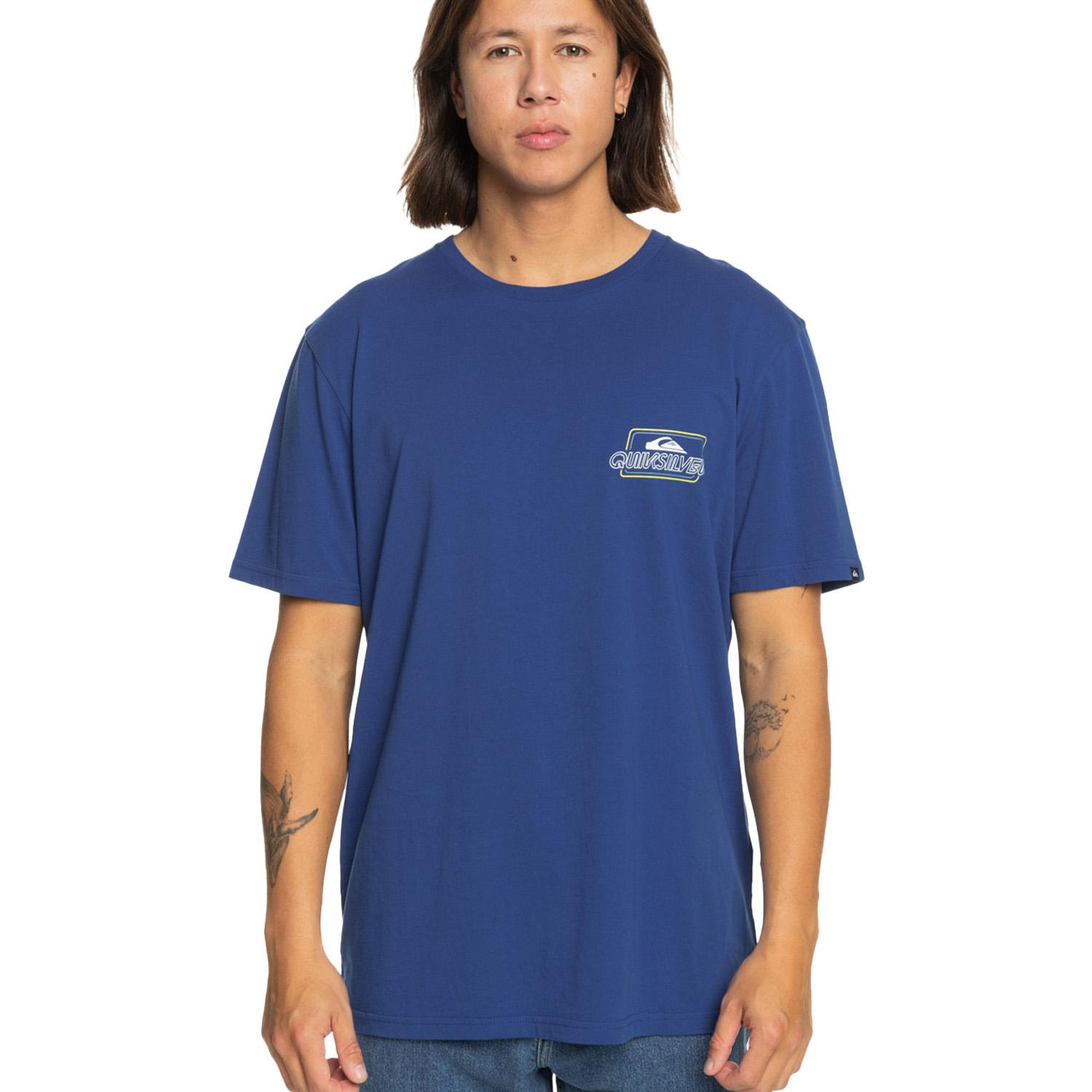 Quiksilver Line By Line Erkek Mavi Tişört