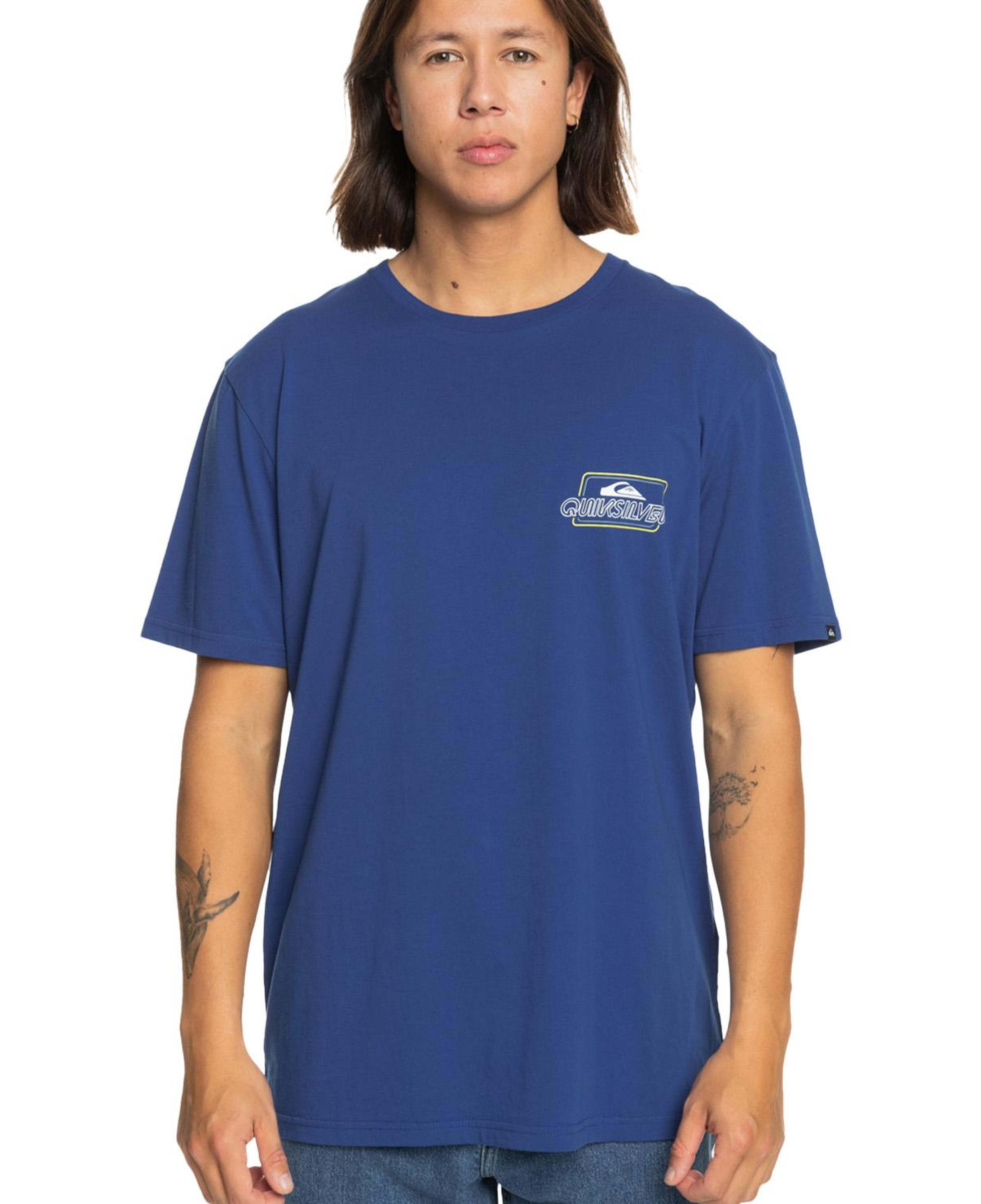 Quiksilver Line By Line Erkek Mavi Tişört