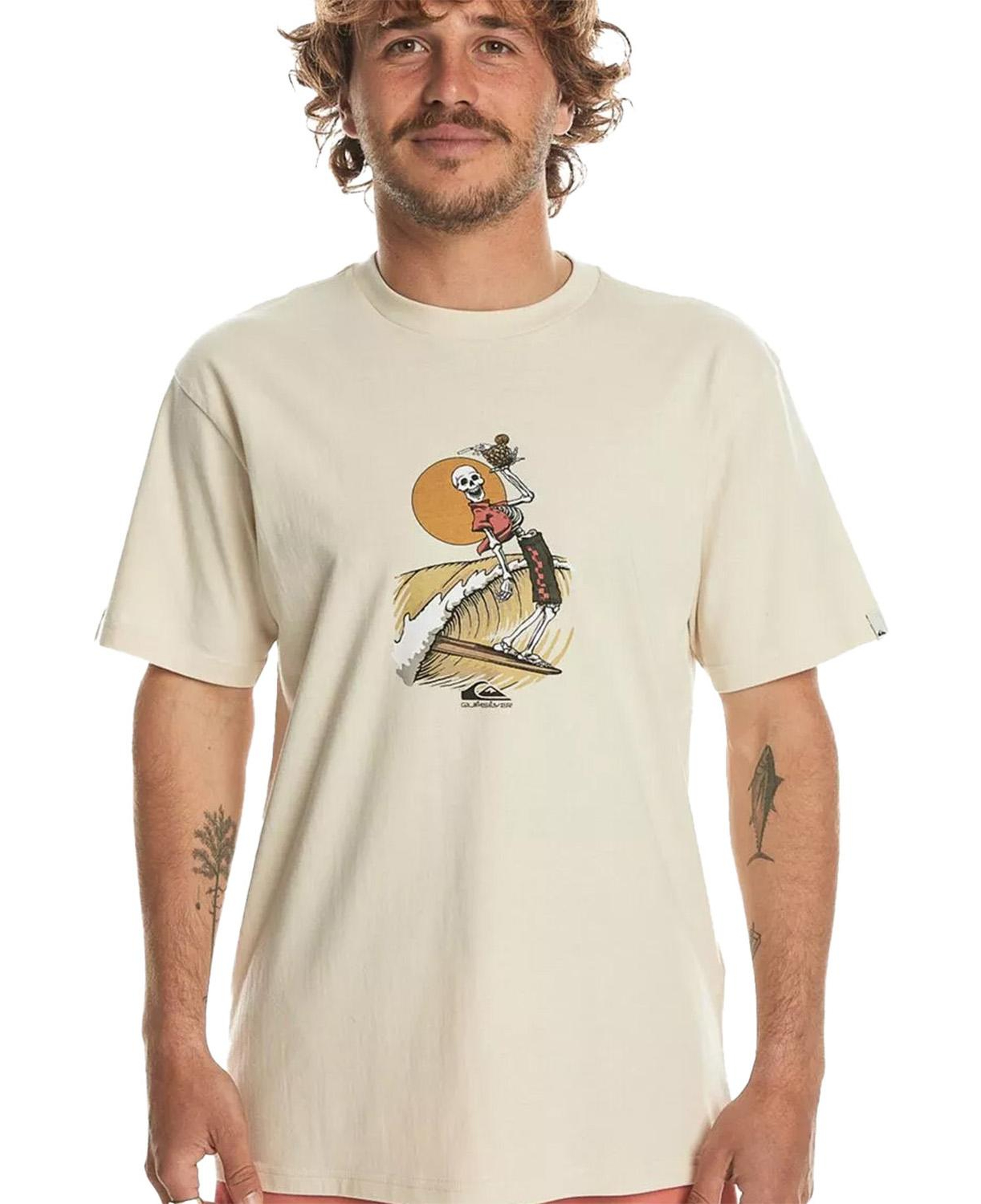 Quiksilver Neverending Surf Erkek Bej Tişört