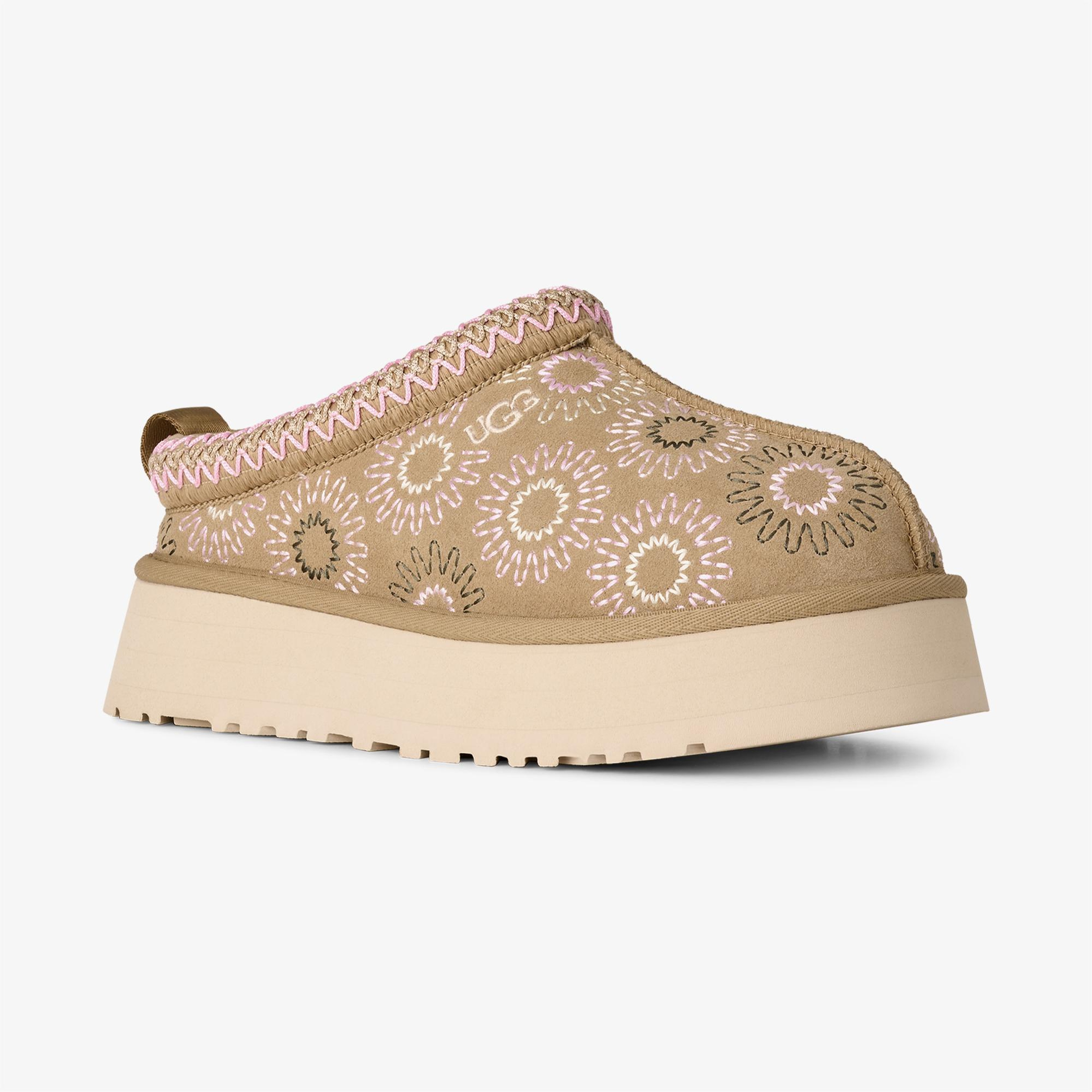 UGG Tazz Sun Stitch Kadın Beyaz Terlik