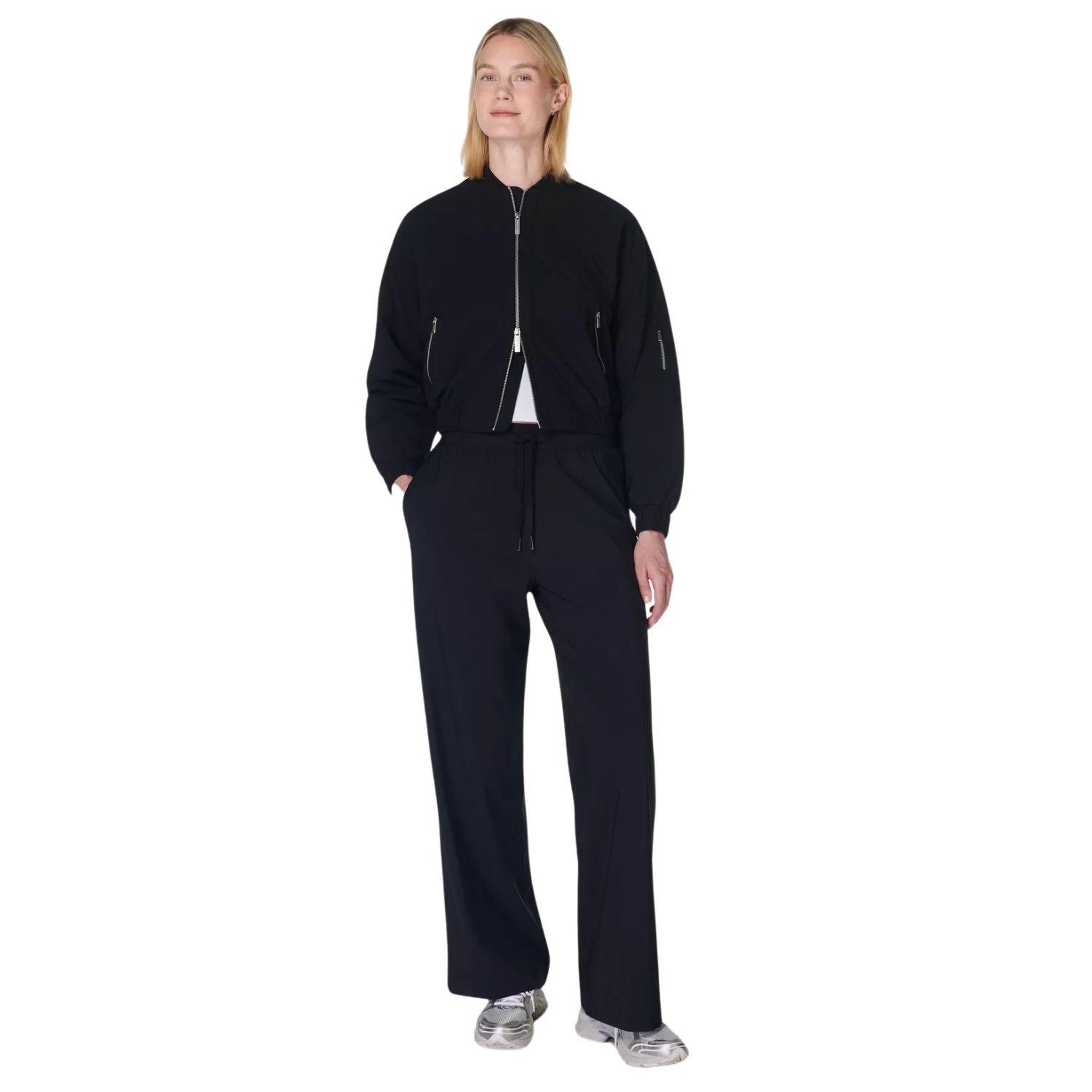 Sweaty Betty Explorer Wide Leg 30 Trouser Kadın Siyah Pantolon