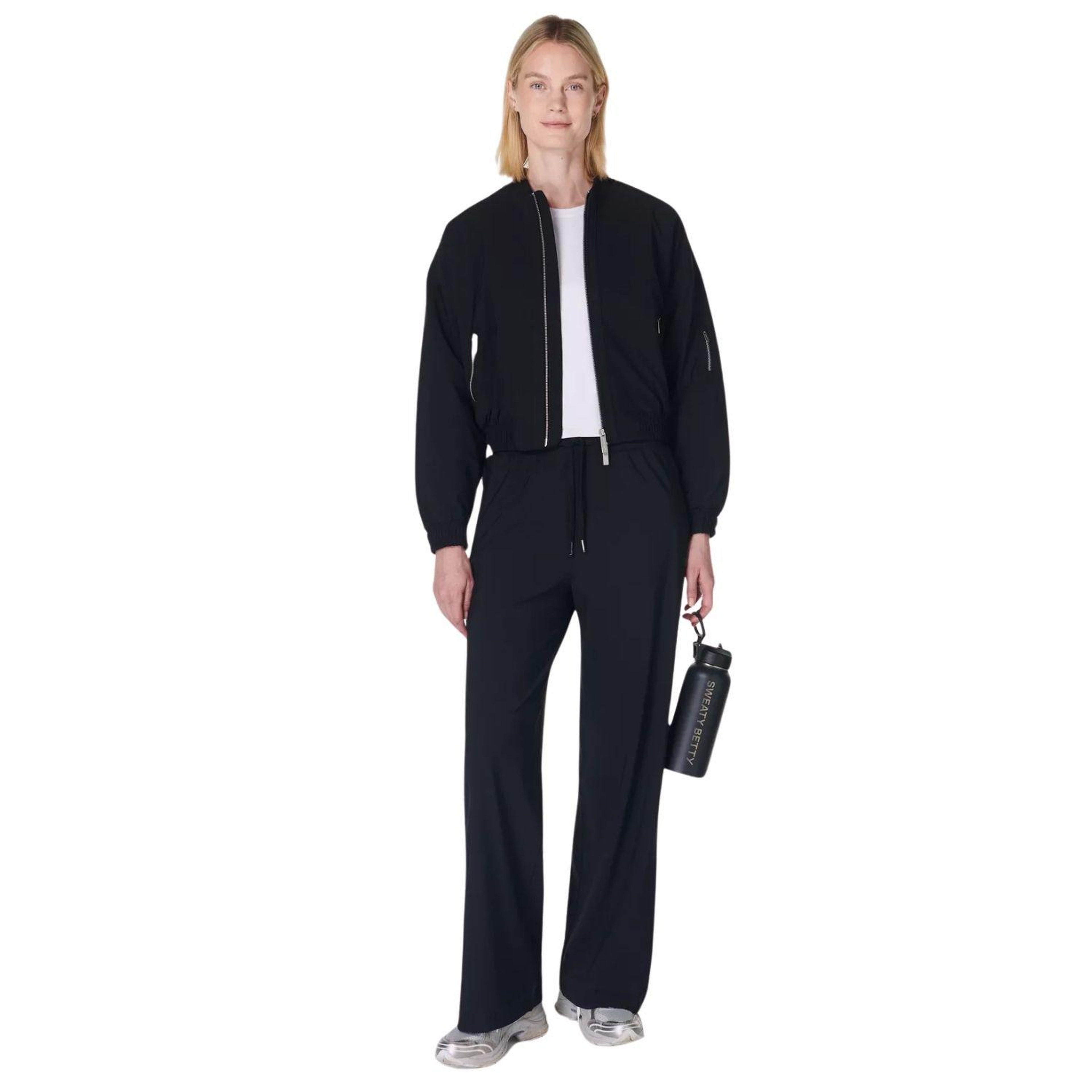 Sweaty Betty Explorer Wide Leg 30 Trouser Kadın Siyah Pantolon