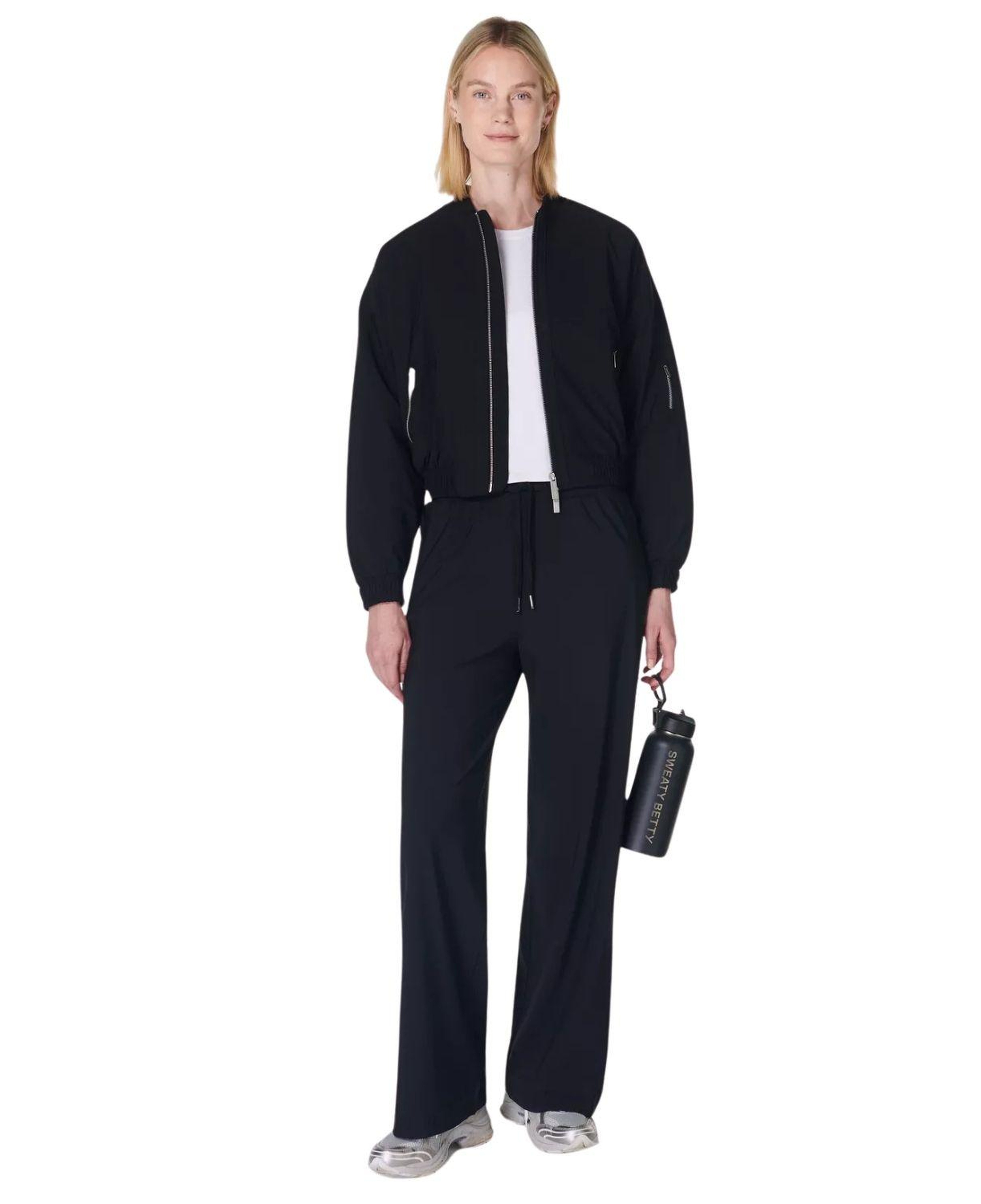 Sweaty Betty Explorer Wide Leg 30 Trouser Kadın Siyah Pantolon