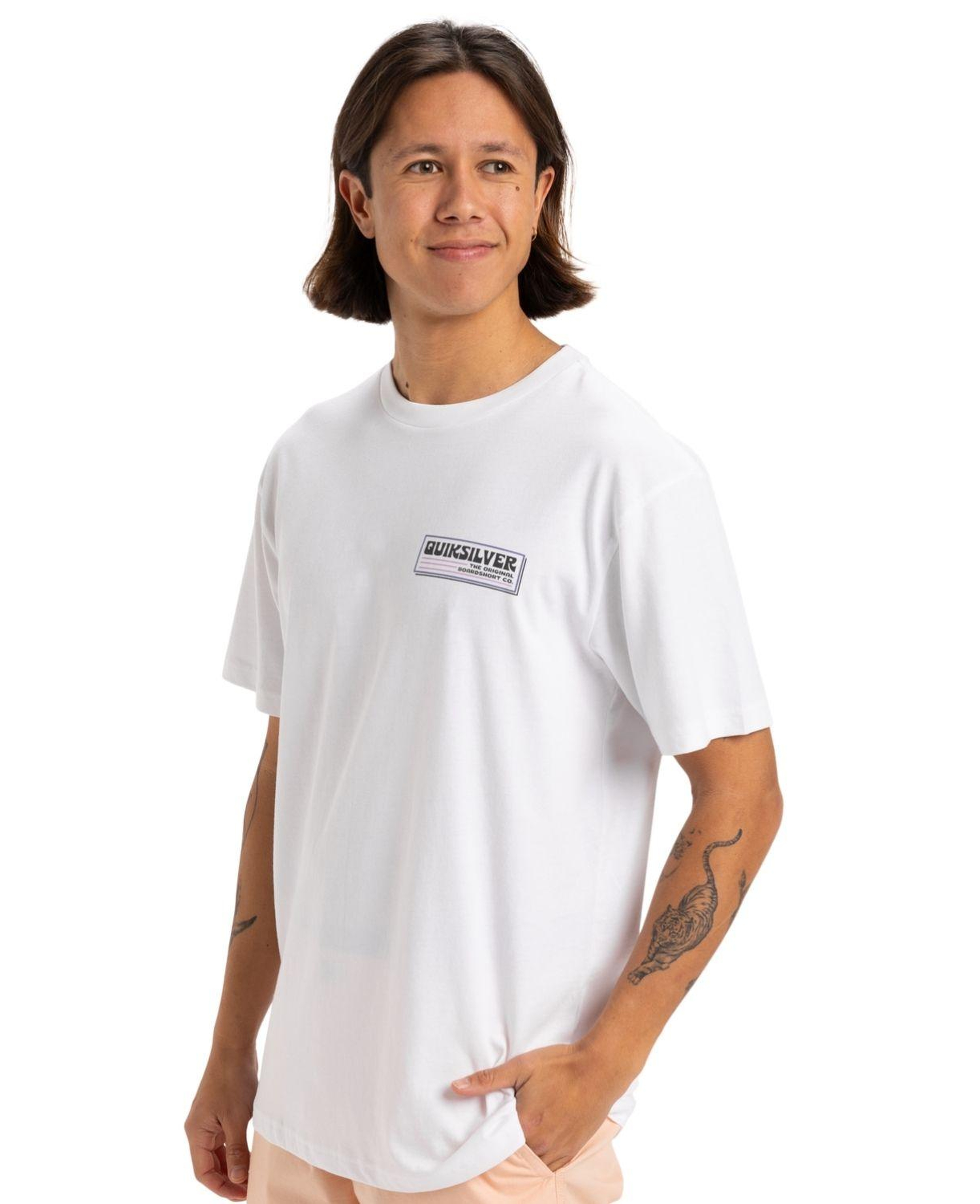 Quiksilver Palm Square Erkek Beyaz Tişört