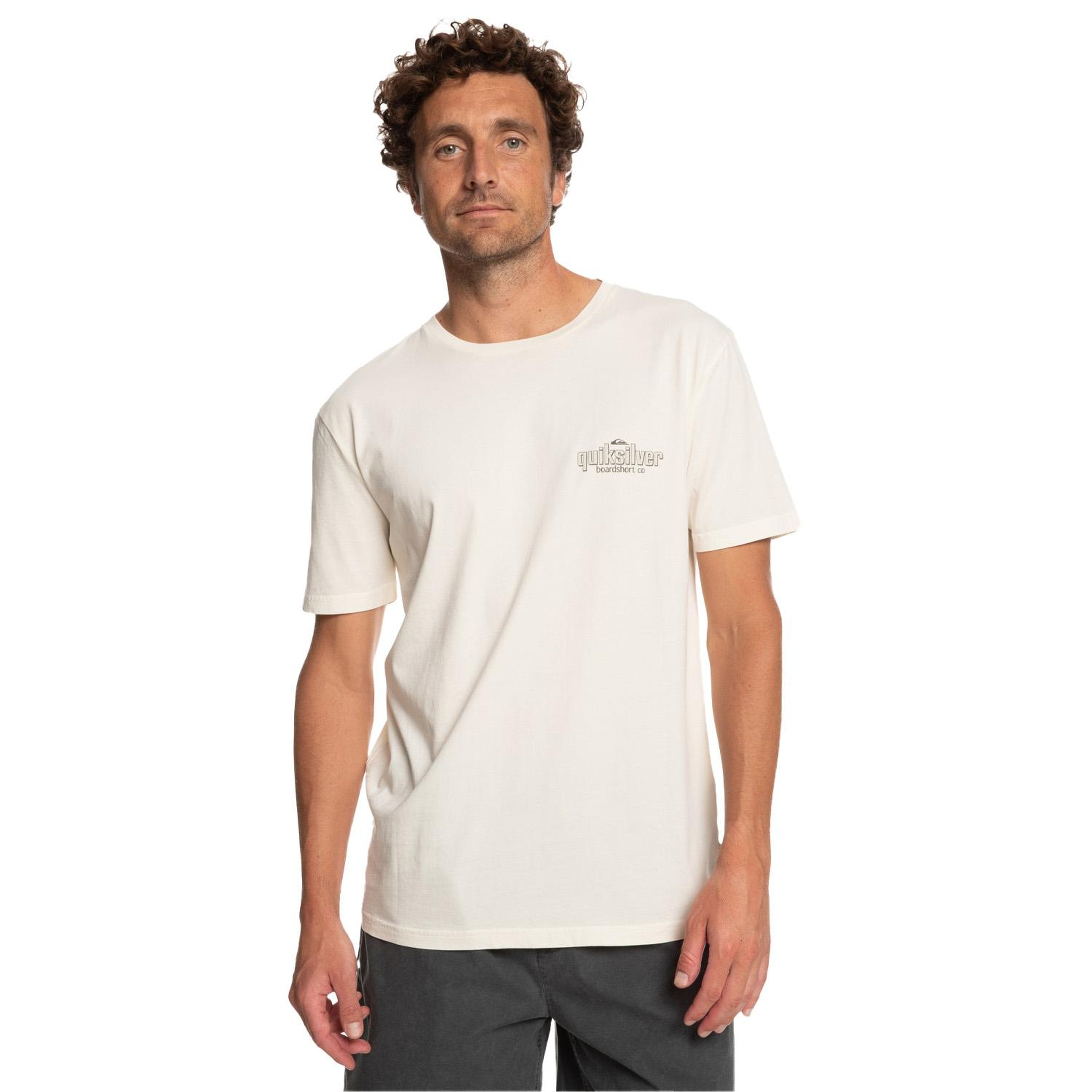 Quiksilver Quikwords Erkek Bej Tişört
