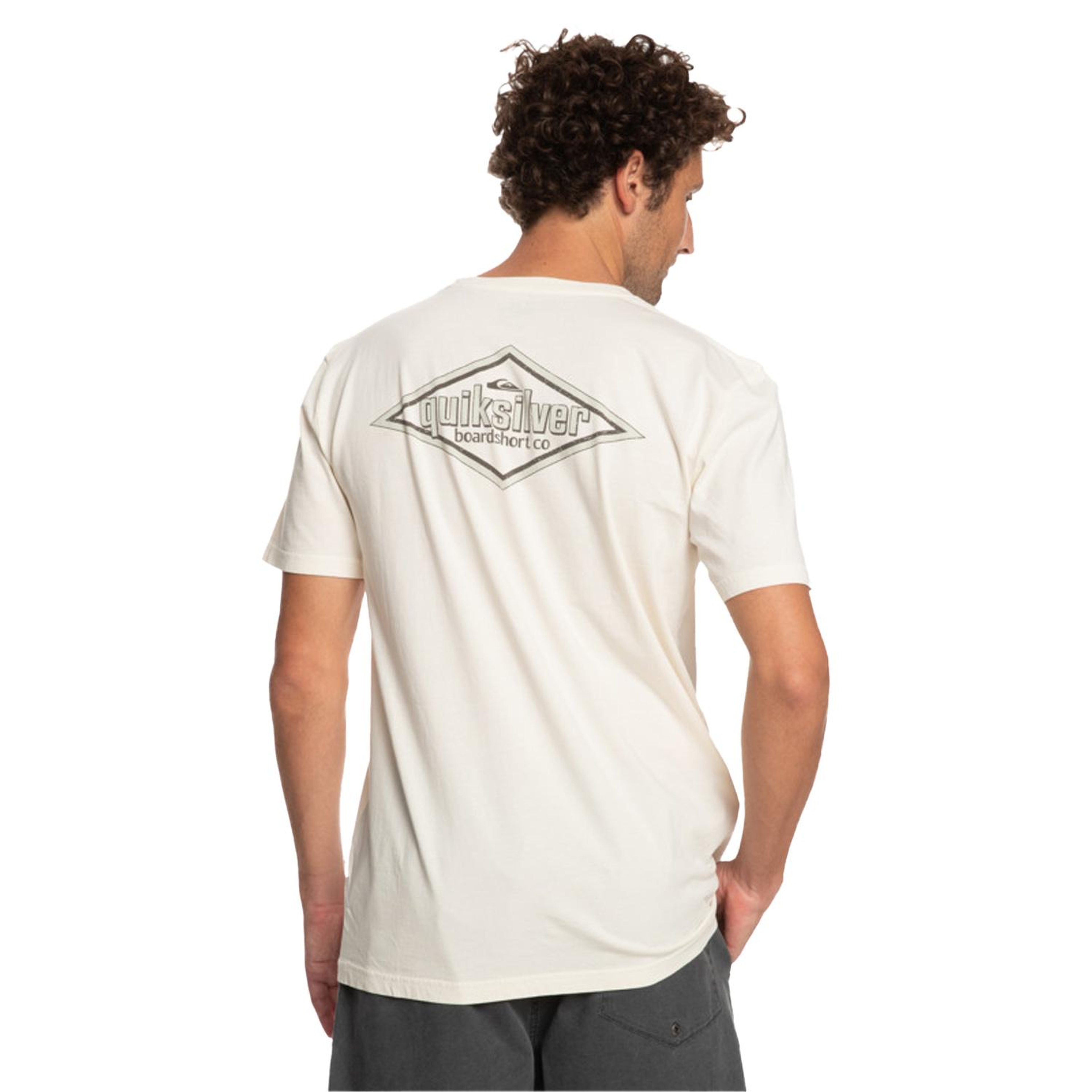 Quiksilver Quikwords Erkek Bej Tişört