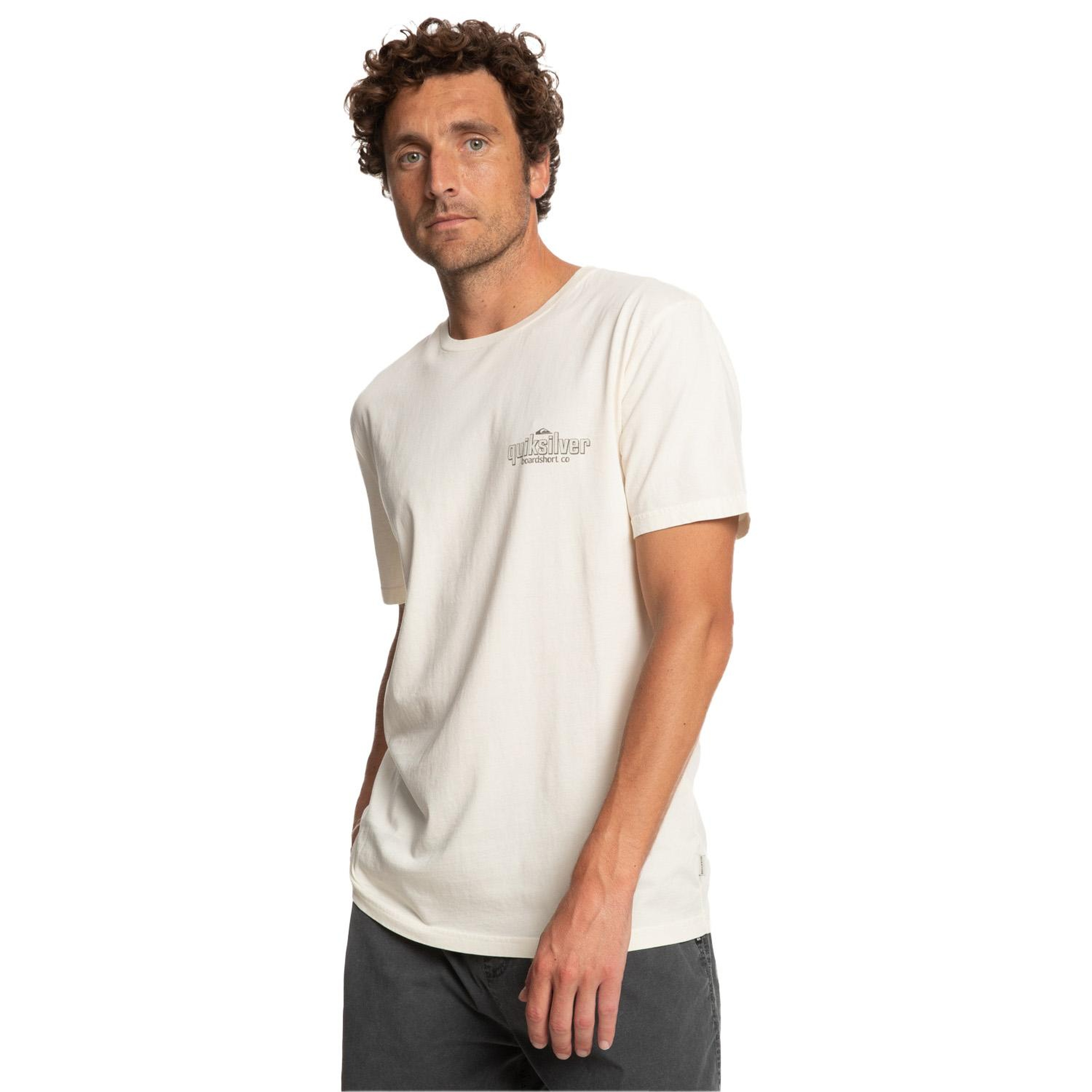 Quiksilver Quikwords Erkek Bej Tişört