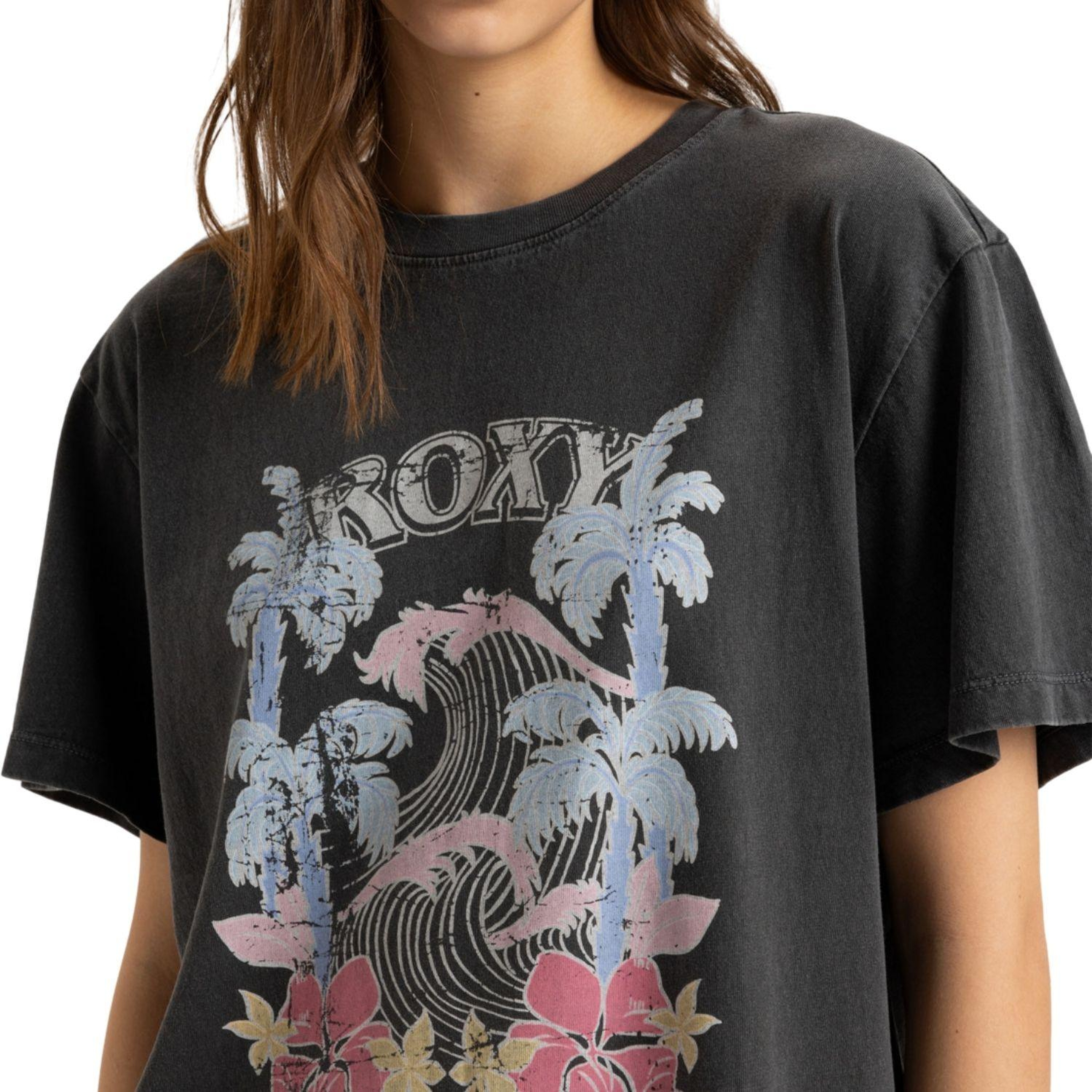 Roxy Sunnyoversize Stone Wash Kadın Siyah Tişört