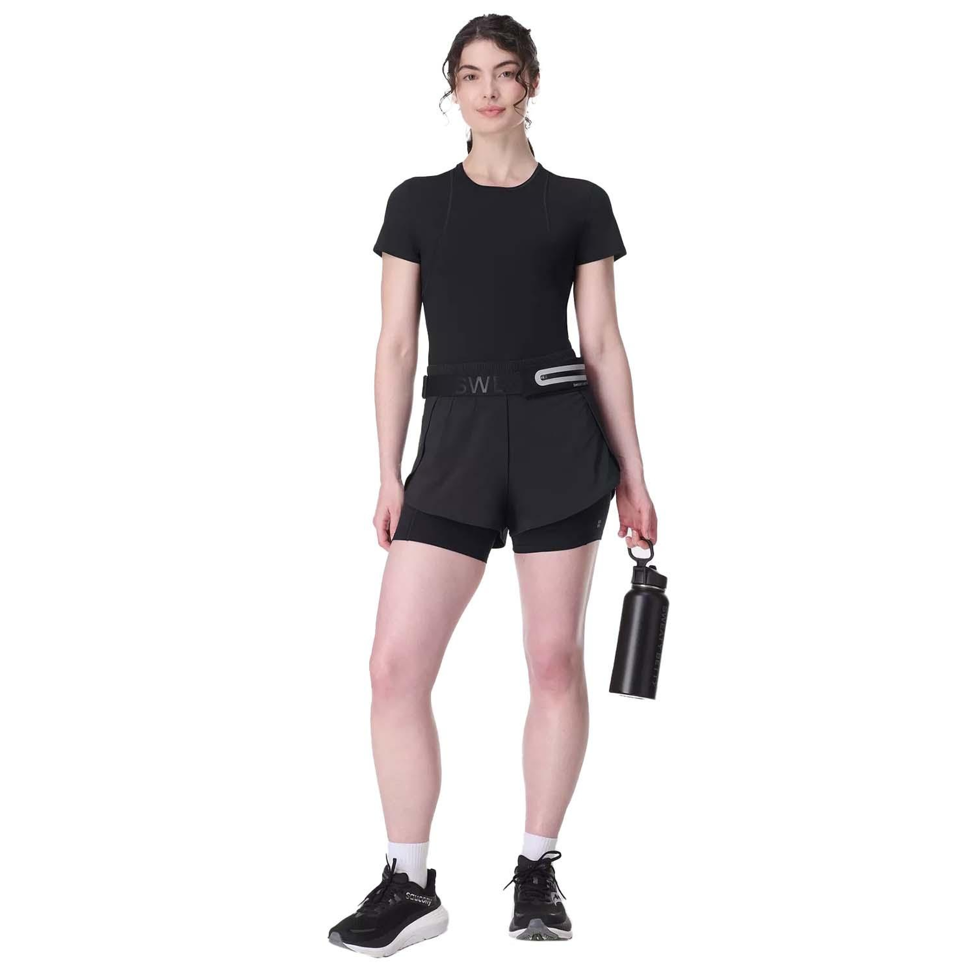 Sweaty Betty Get Set 2-in-1 Multi Train Shorts Kadın Siyah Koşu Şortu