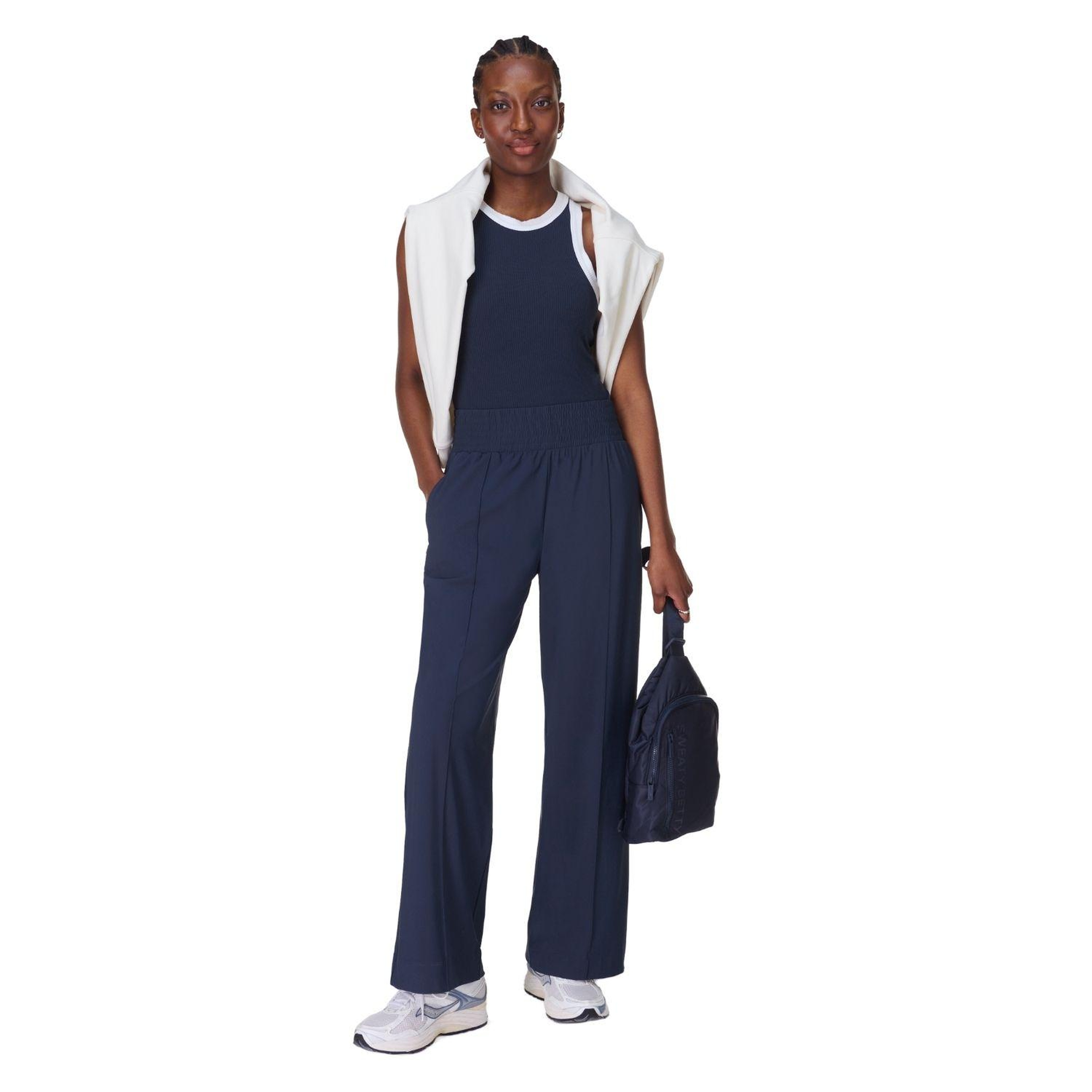 Sweaty Betty Explorer Wide Leg Track Pant Kadın Mavi Pantolon