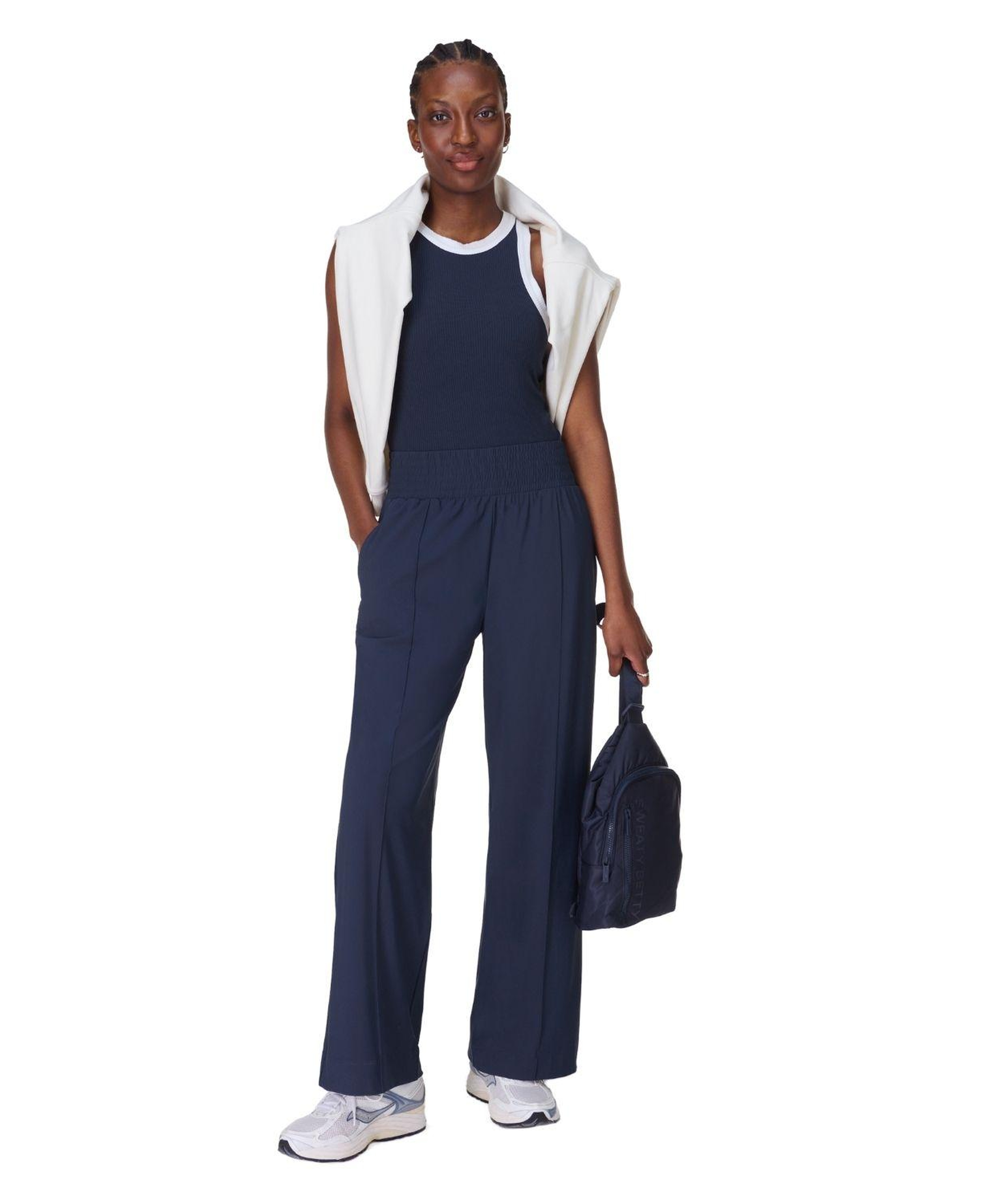 Sweaty Betty Explorer Wide Leg Track Pant Kadın Mavi Pantolon