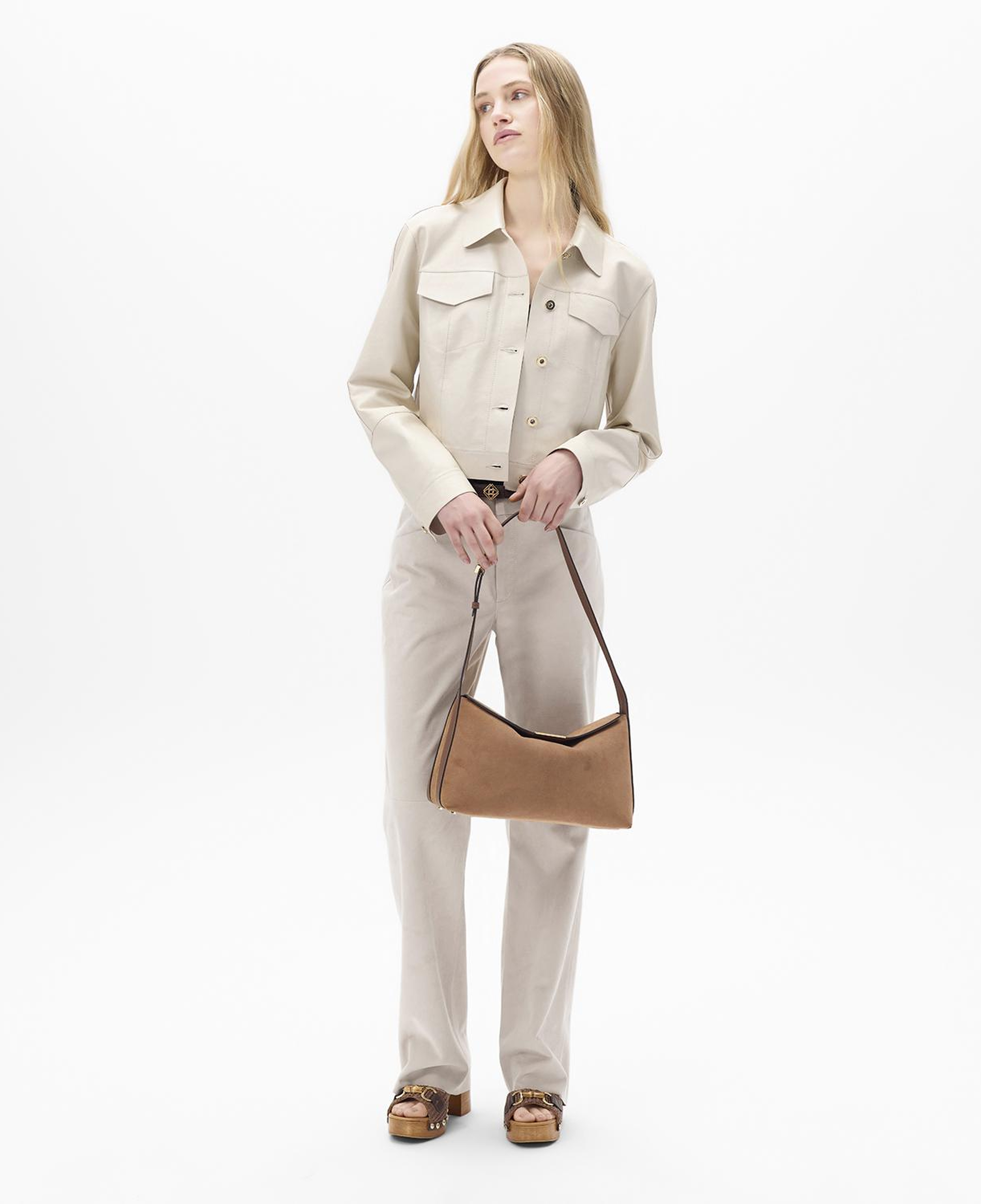 Kadın Pudra Süet Pantolon