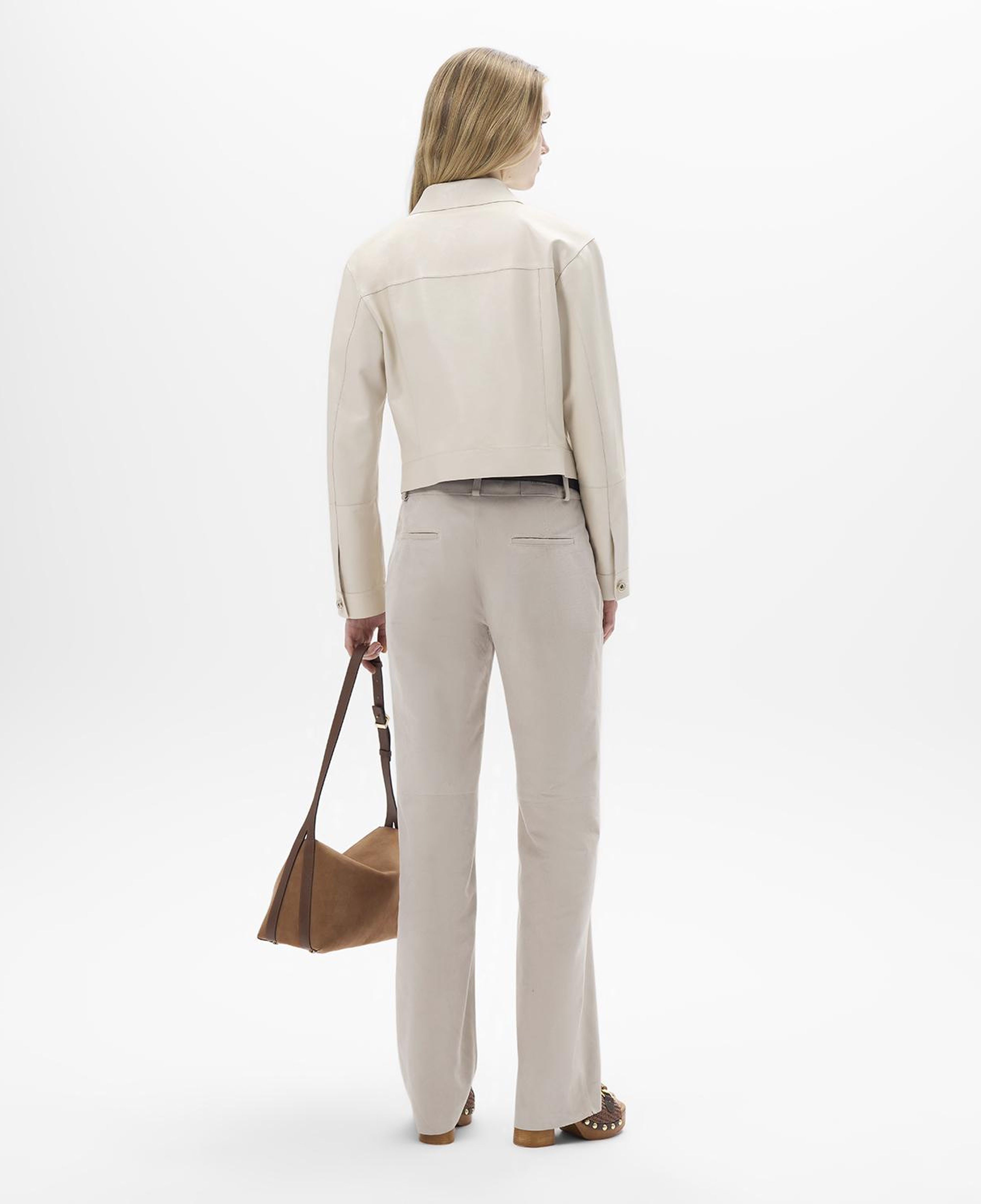 Kadın Pudra Süet Pantolon