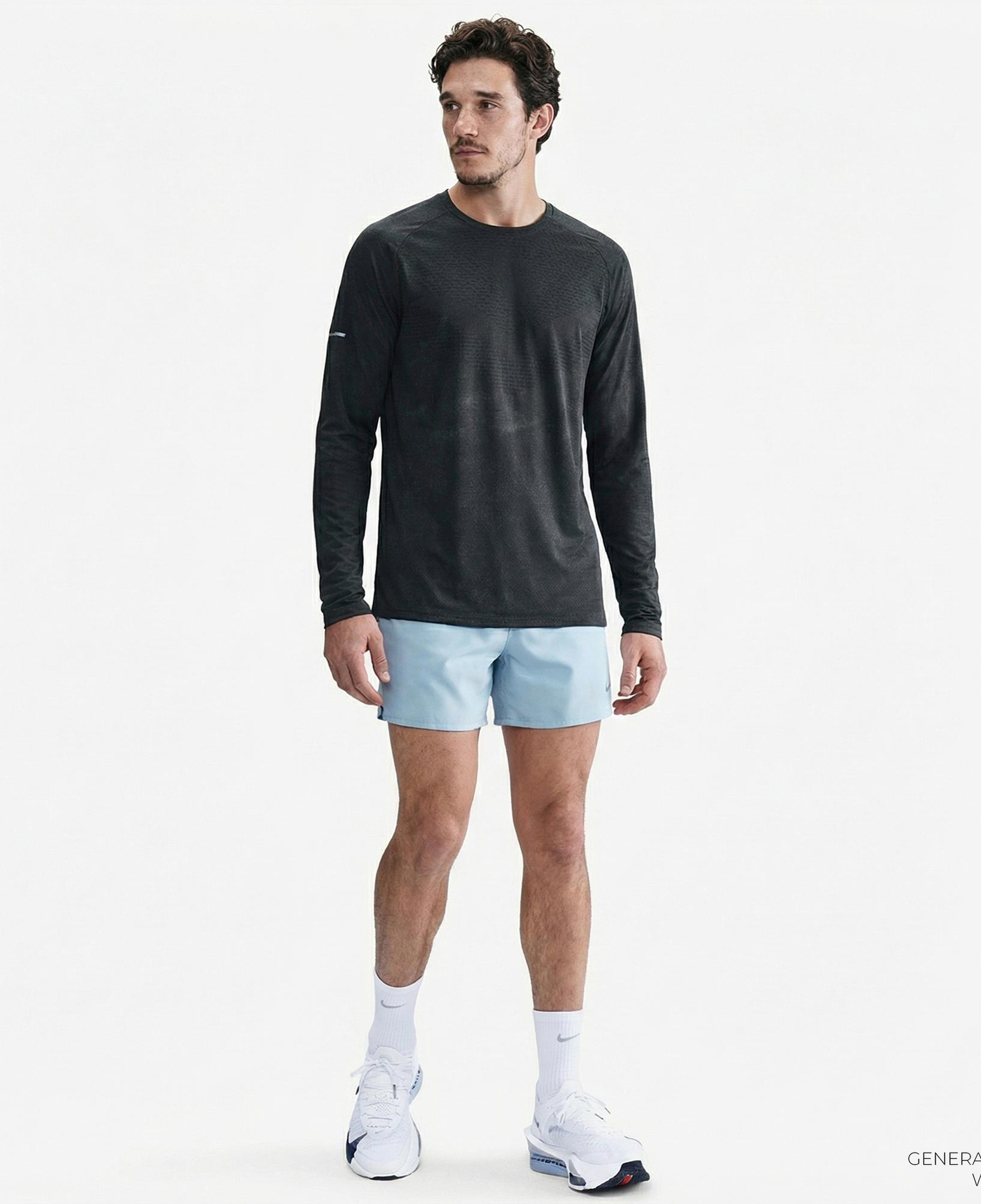 Nike Dri-Fit Stride Erkek Siyah Uzun Kollu T-Shirt