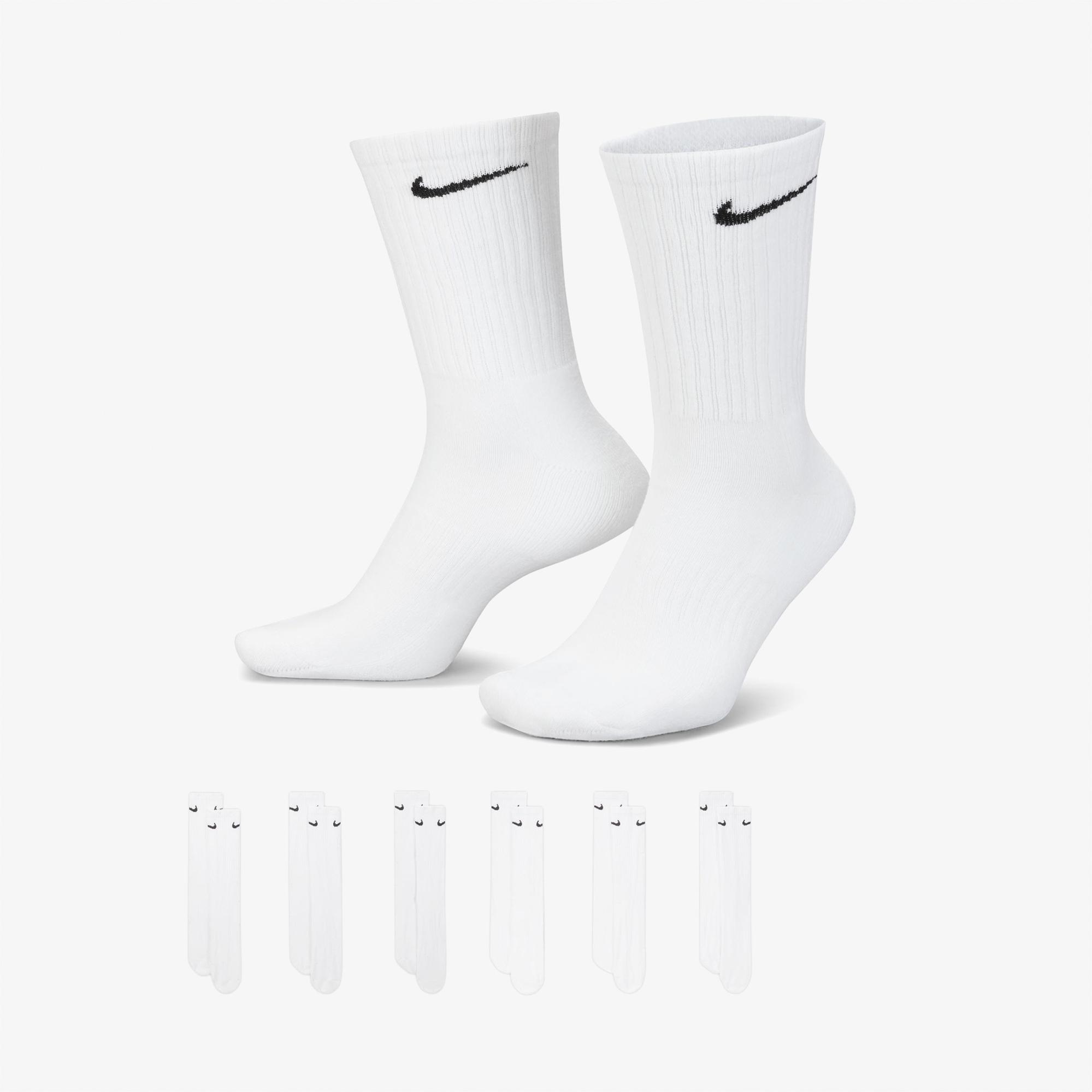 Nike Everyday Cush Crew 6' lı Unisex Beyaz Çorap