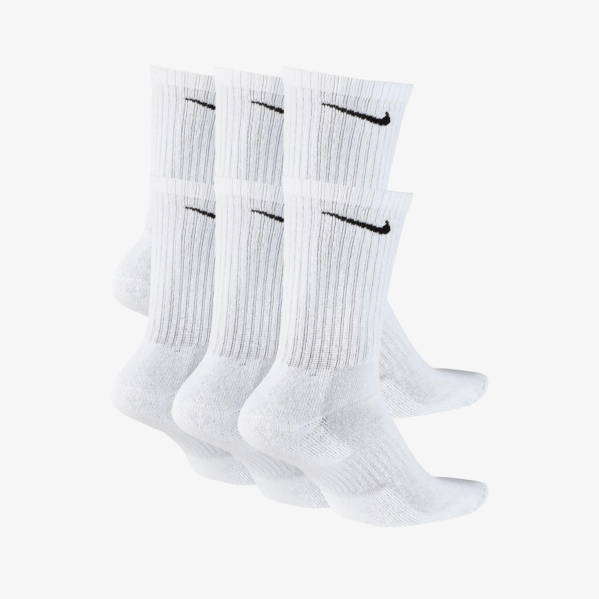 Nike Everyday Cush Crew 6' lı Unisex Beyaz Çorap