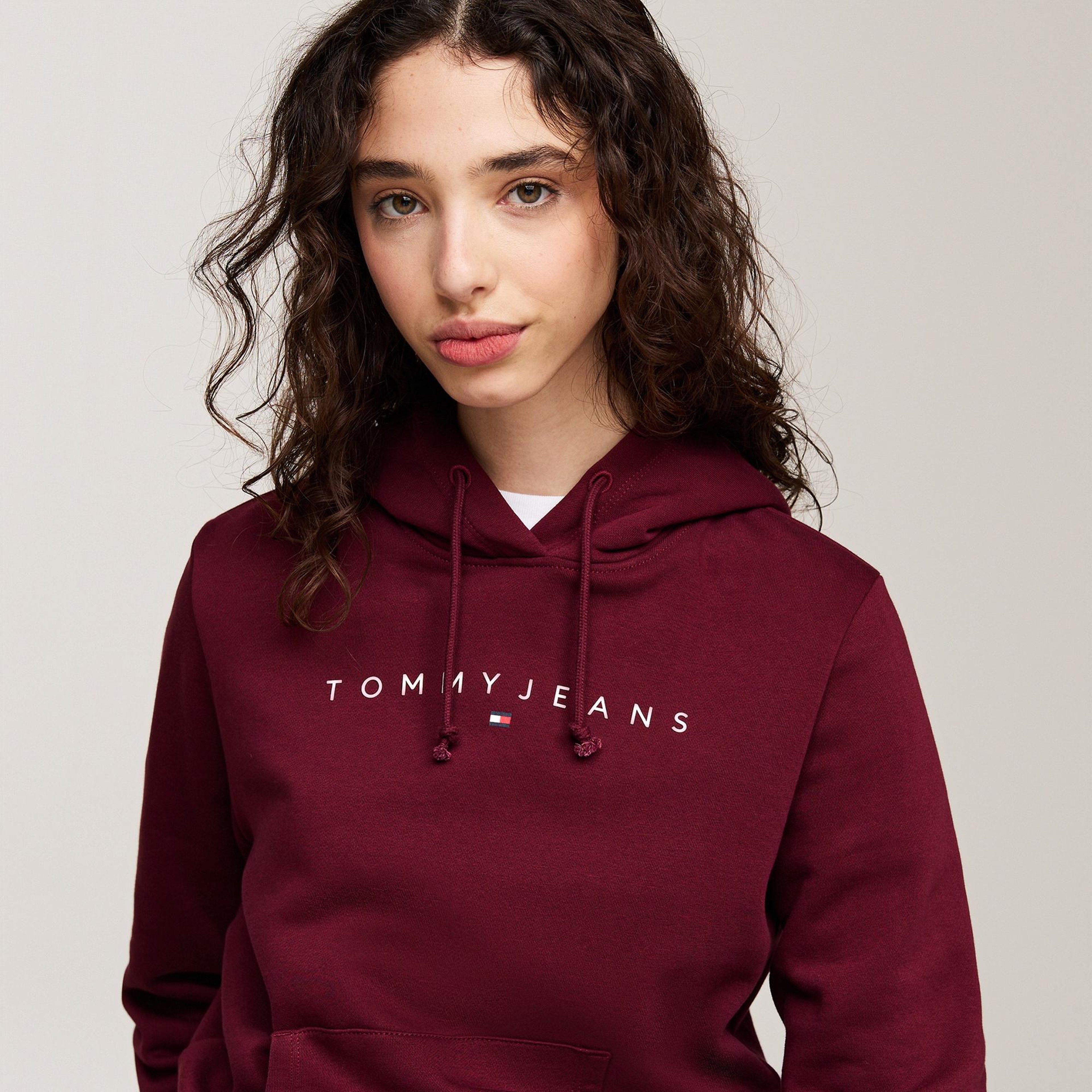 Tommy Jeans Kadın Bordo Hoodie
