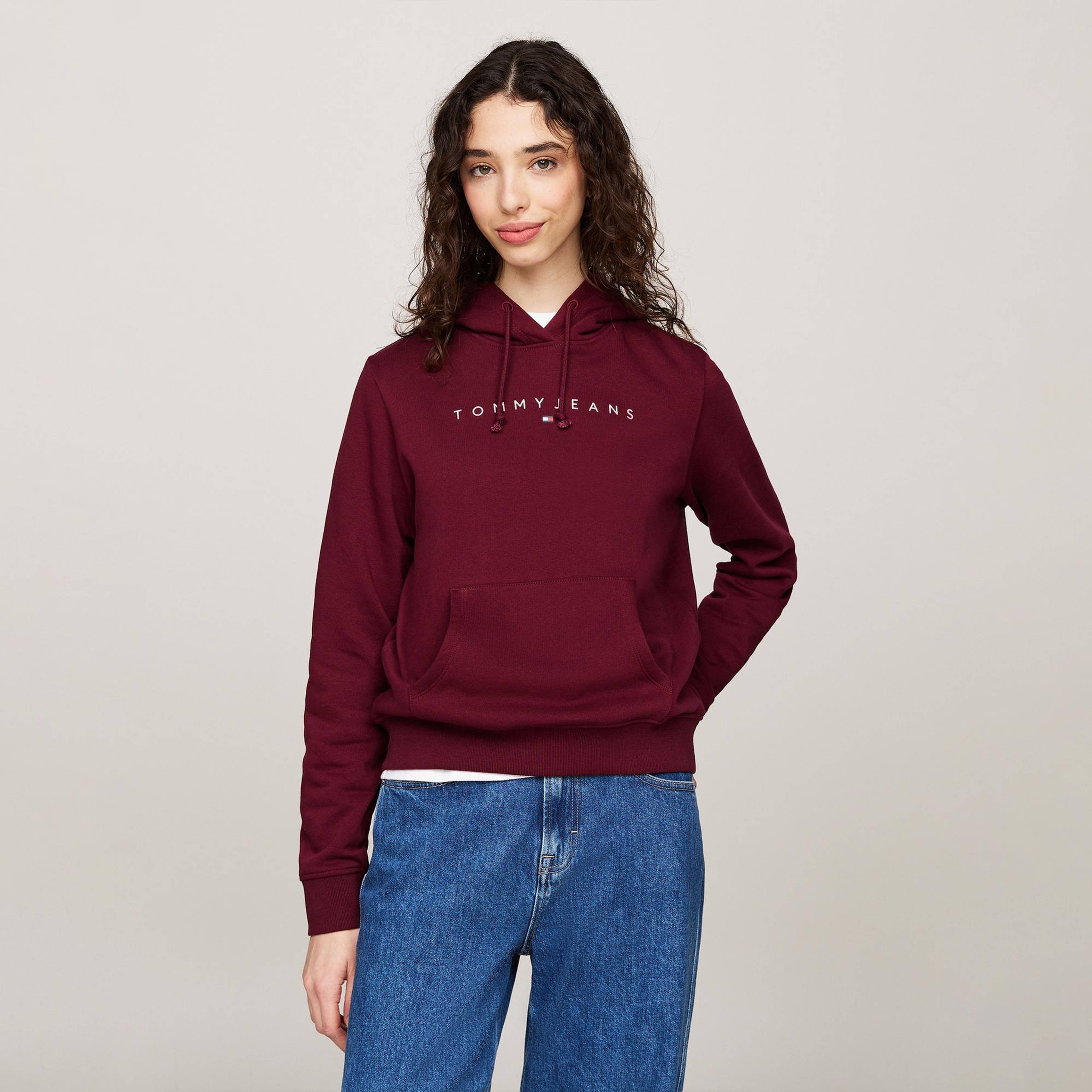 Tommy Jeans Kadın Bordo Hoodie
