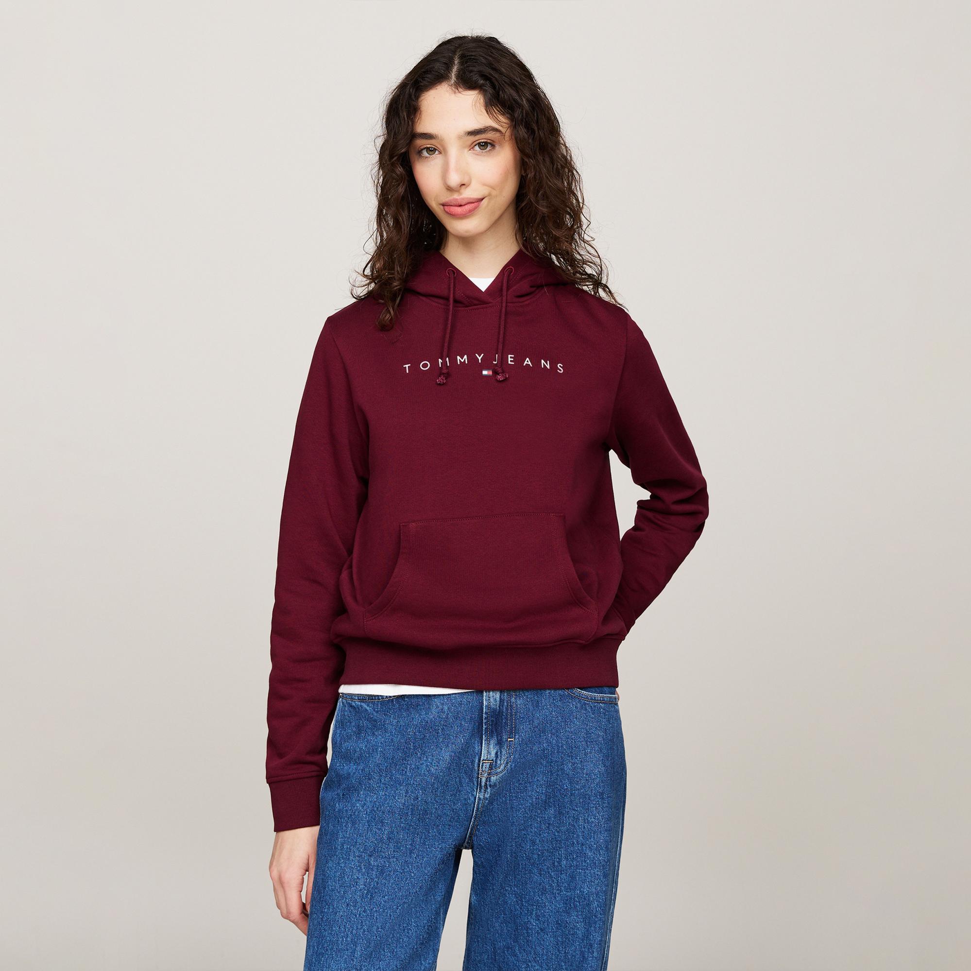 Tommy Jeans Kadın Bordo Hoodie