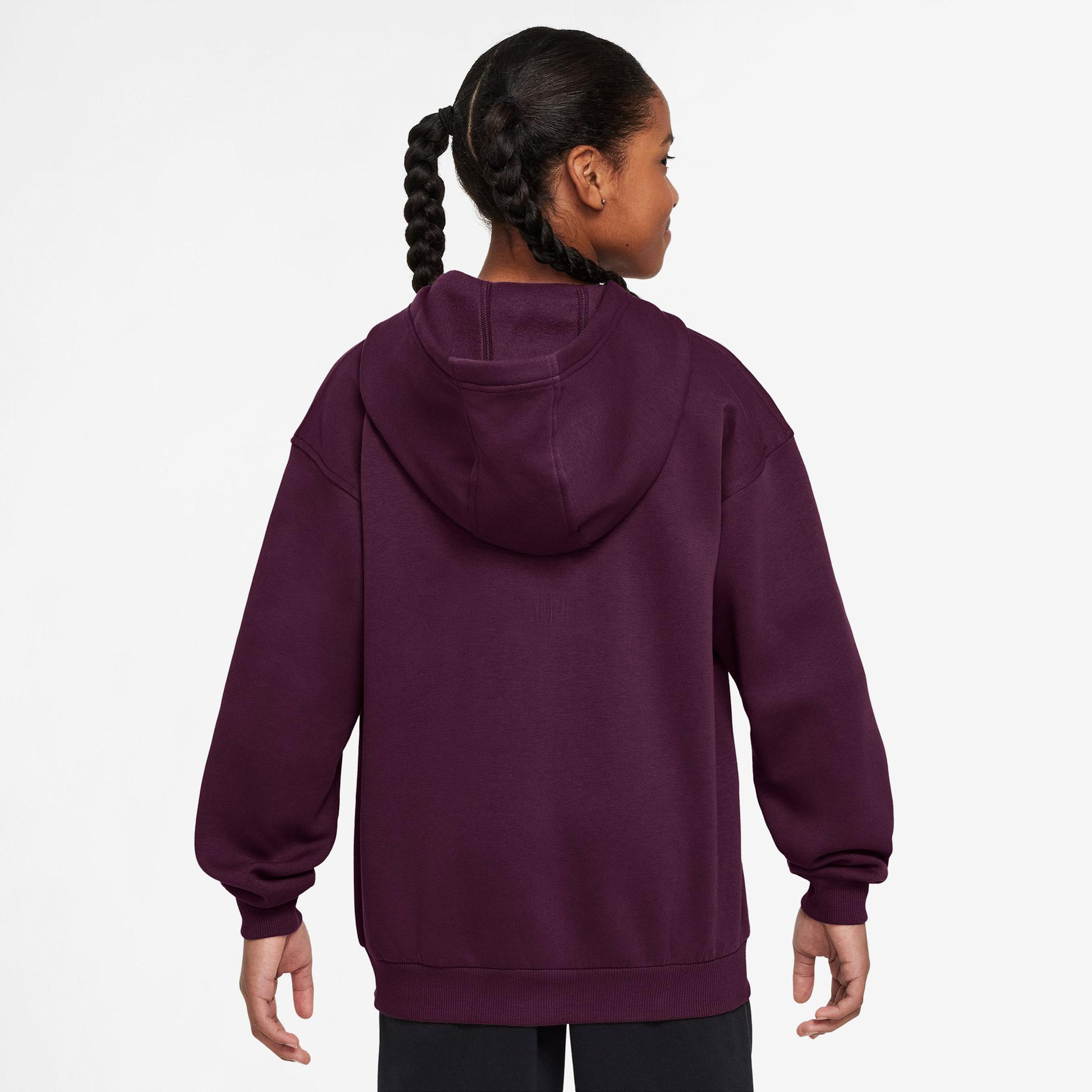 Nike Sportswear Club Fleece Oversized Çocuk Bordo Kapüşonlu Hoodie
