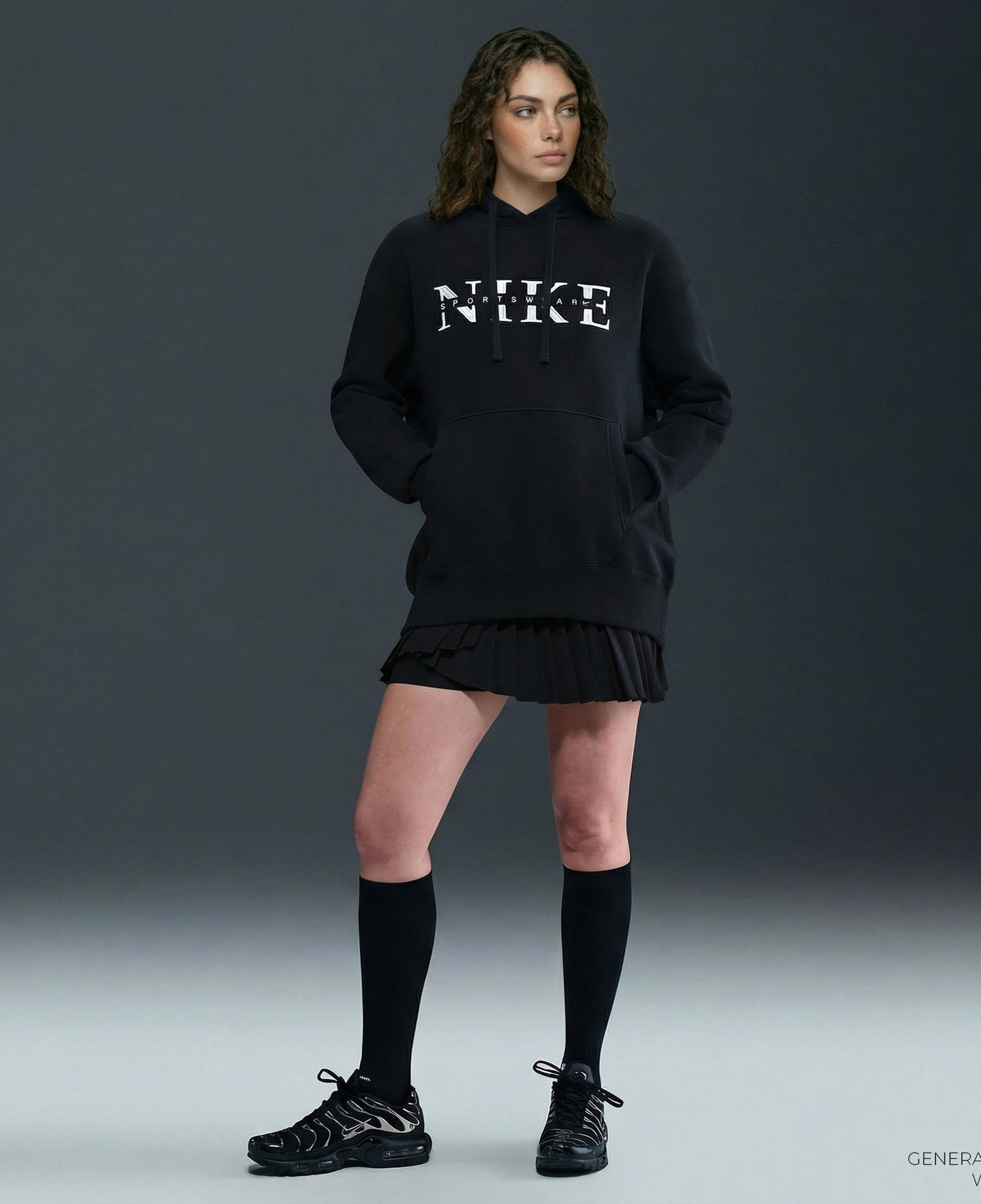 Nike Sportswear Phoenix Fleece Kadın Siyah Hoodie