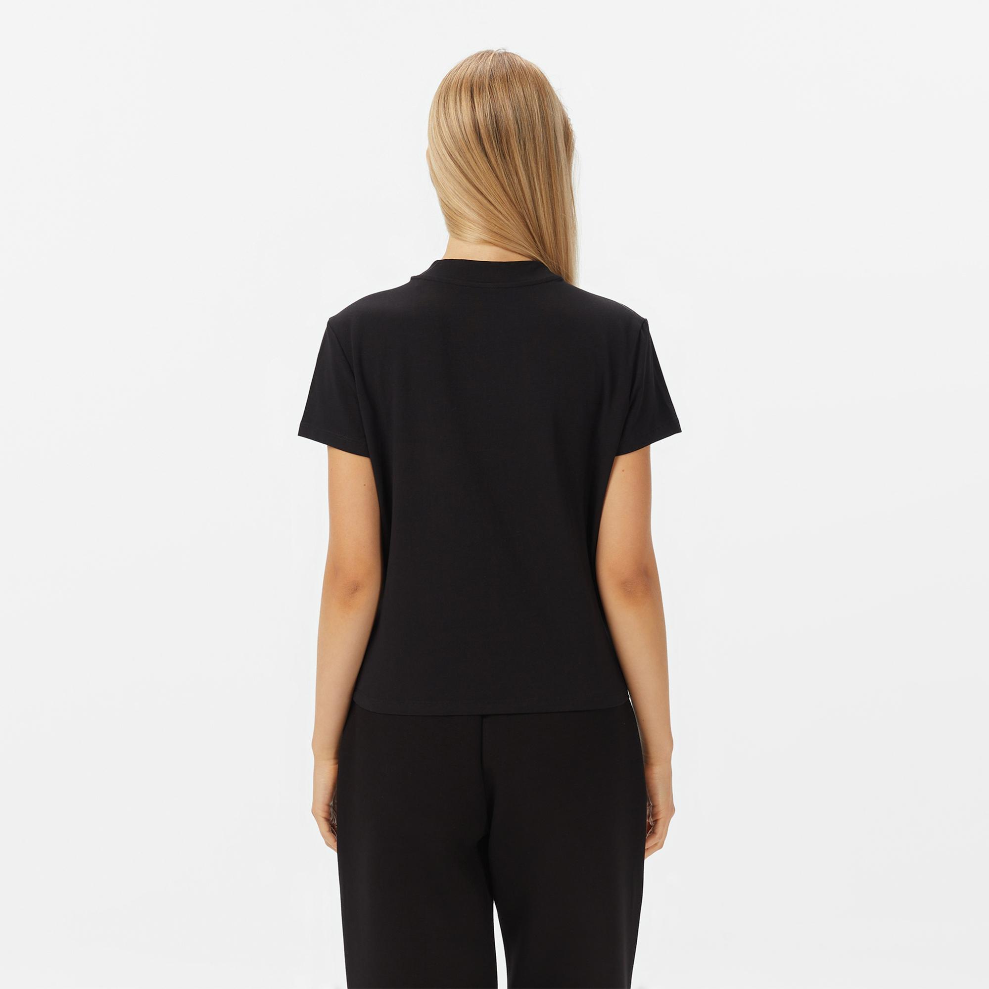 Guess Mock Slim Fit Kadın Siyah T-Shirt