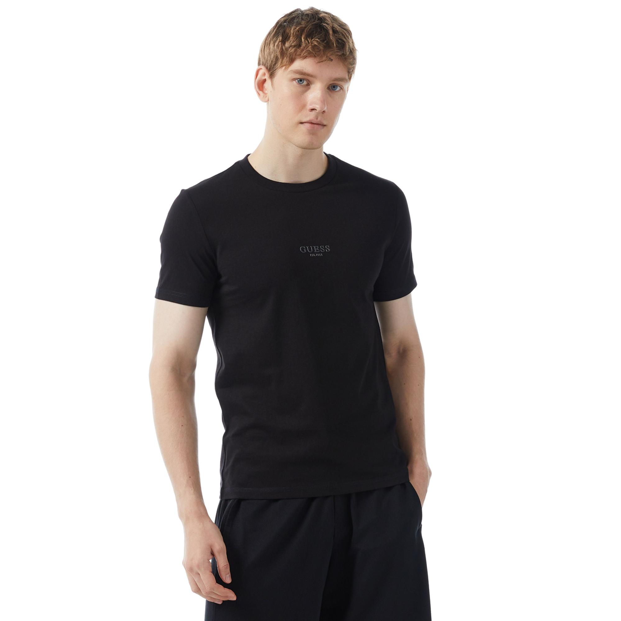 Guess Mid Organic Stream Erkek Siyah T-Shirt