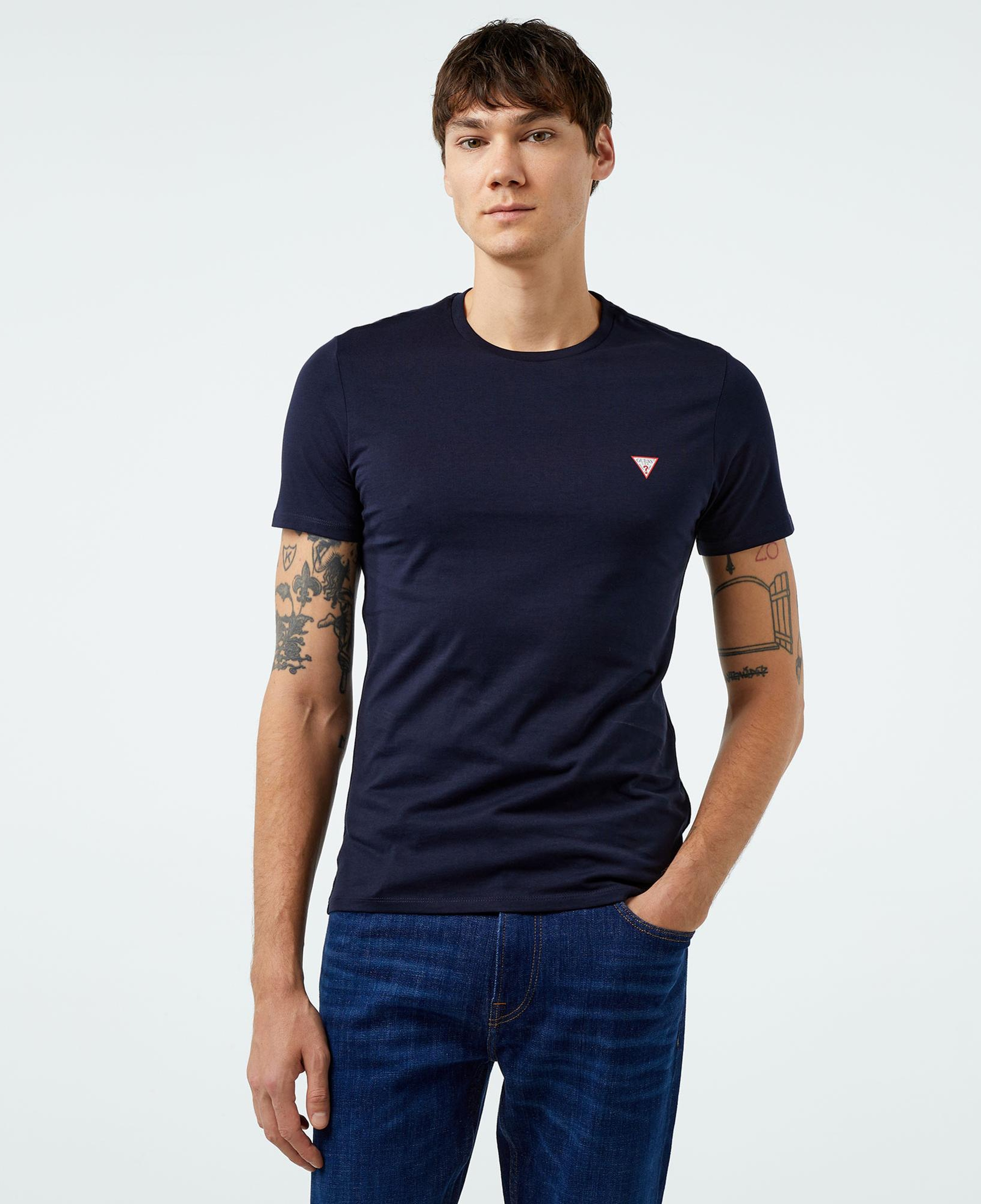 Guess Mid Organic Stream Jersey Erkek Lacivert T-Shirt