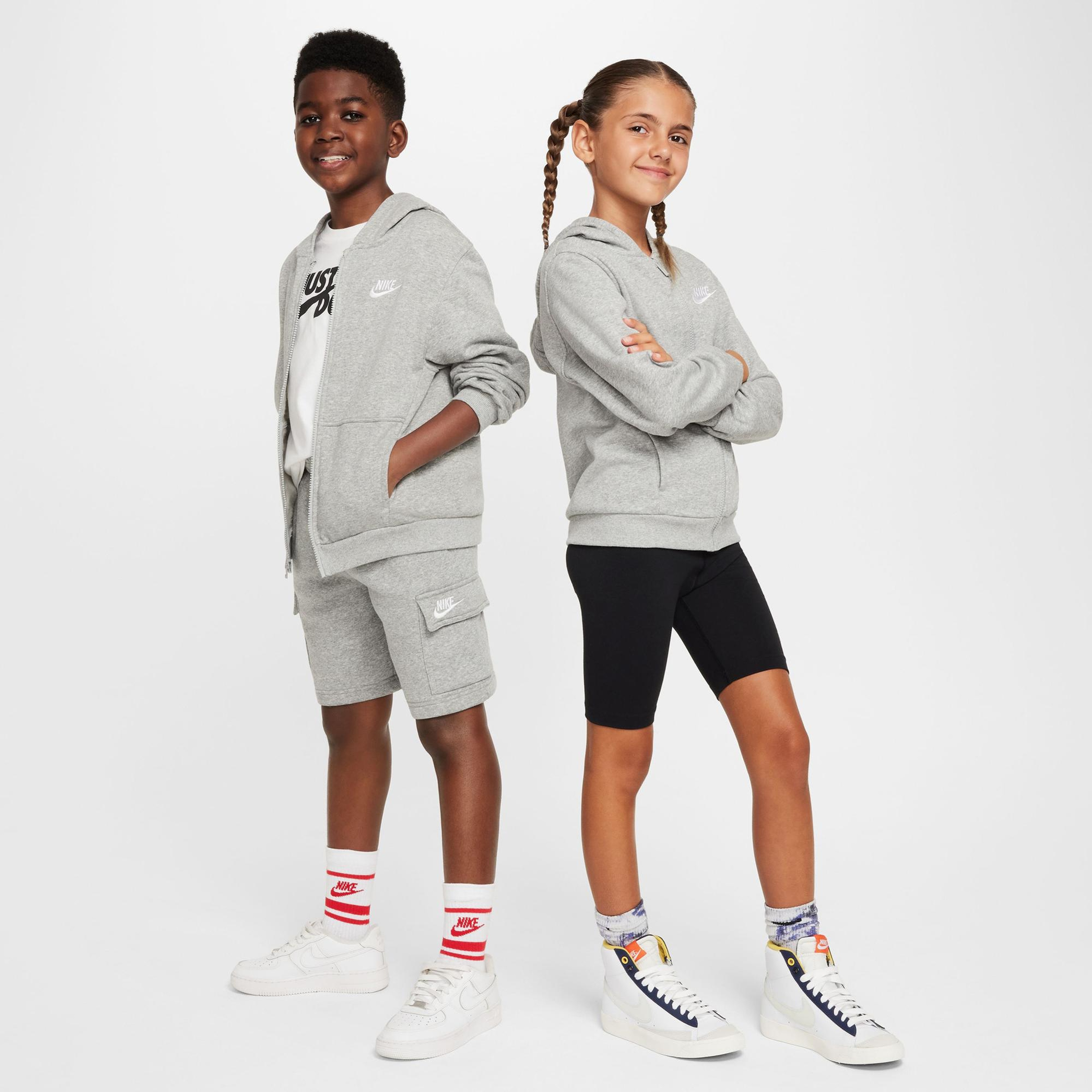 Nike Sportswear Club Fleece Çocuk Gri Hoodie