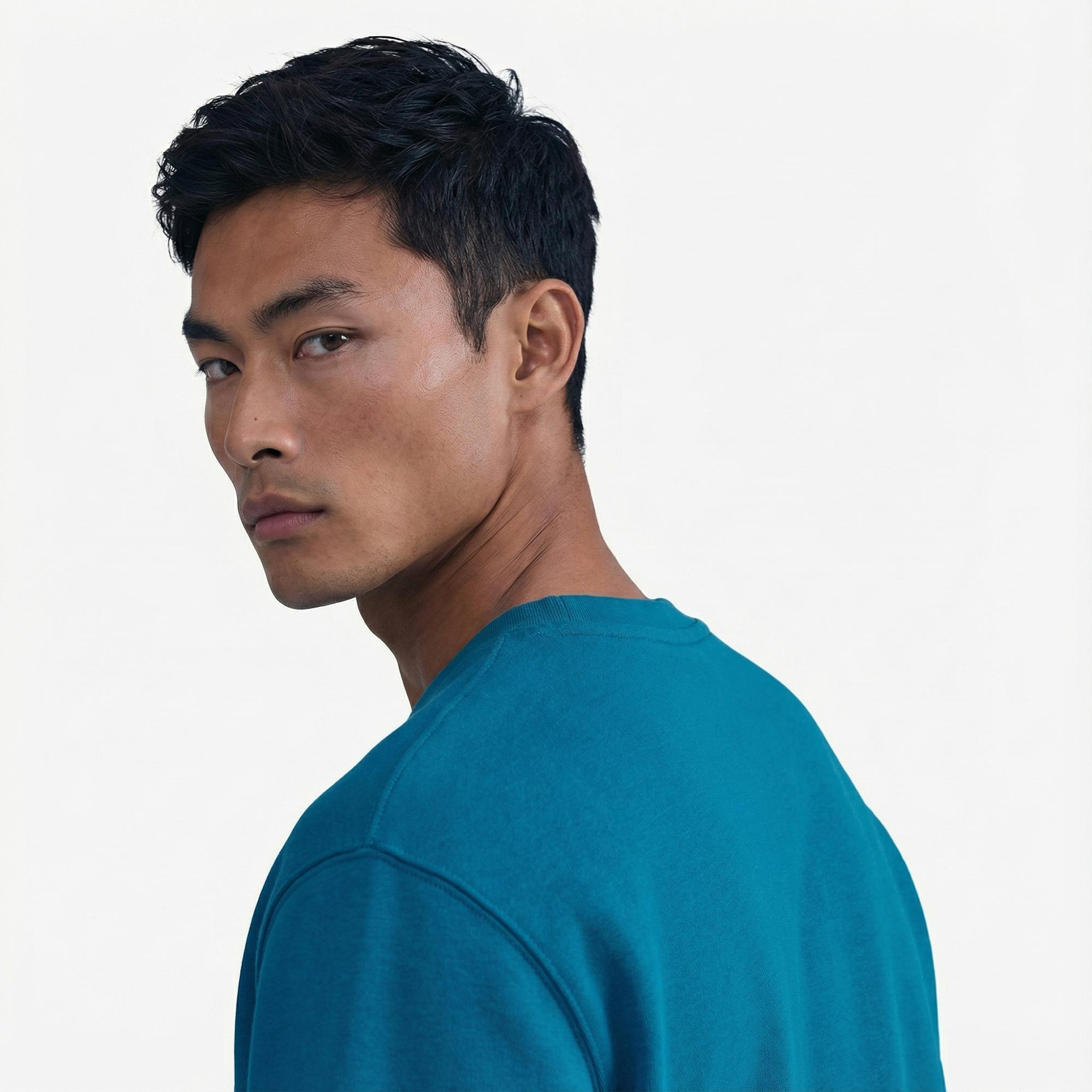 Nike Club Fleece Crew Erkek Yeşil Sweatshirt